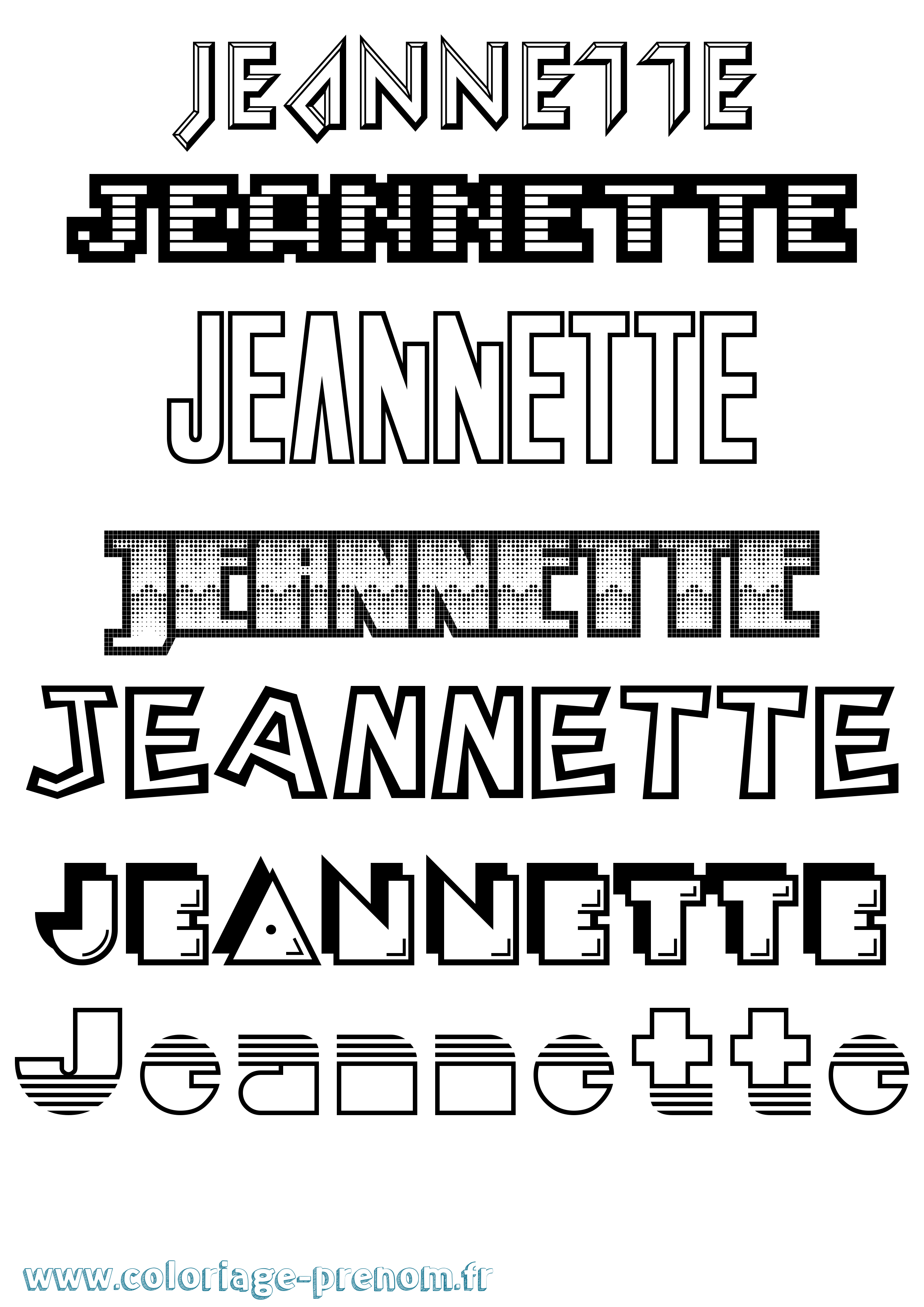 Coloriage Jeannette Jeux Vidéos Coloriage prénom Jeannette Jeux Vidéos