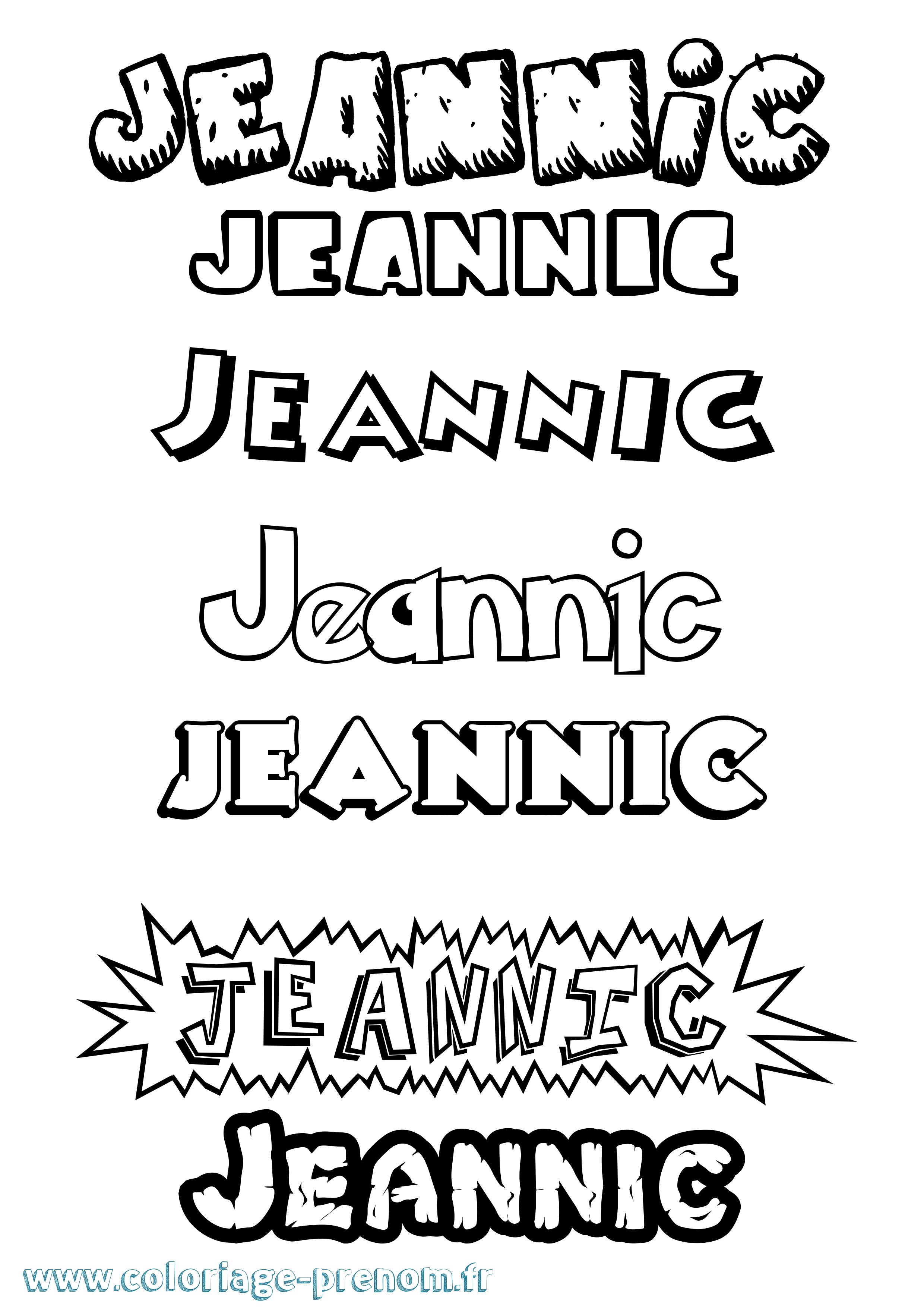 Coloriage Jeannic Dessin Animé Coloriage prénom Jeannic Dessin Animé