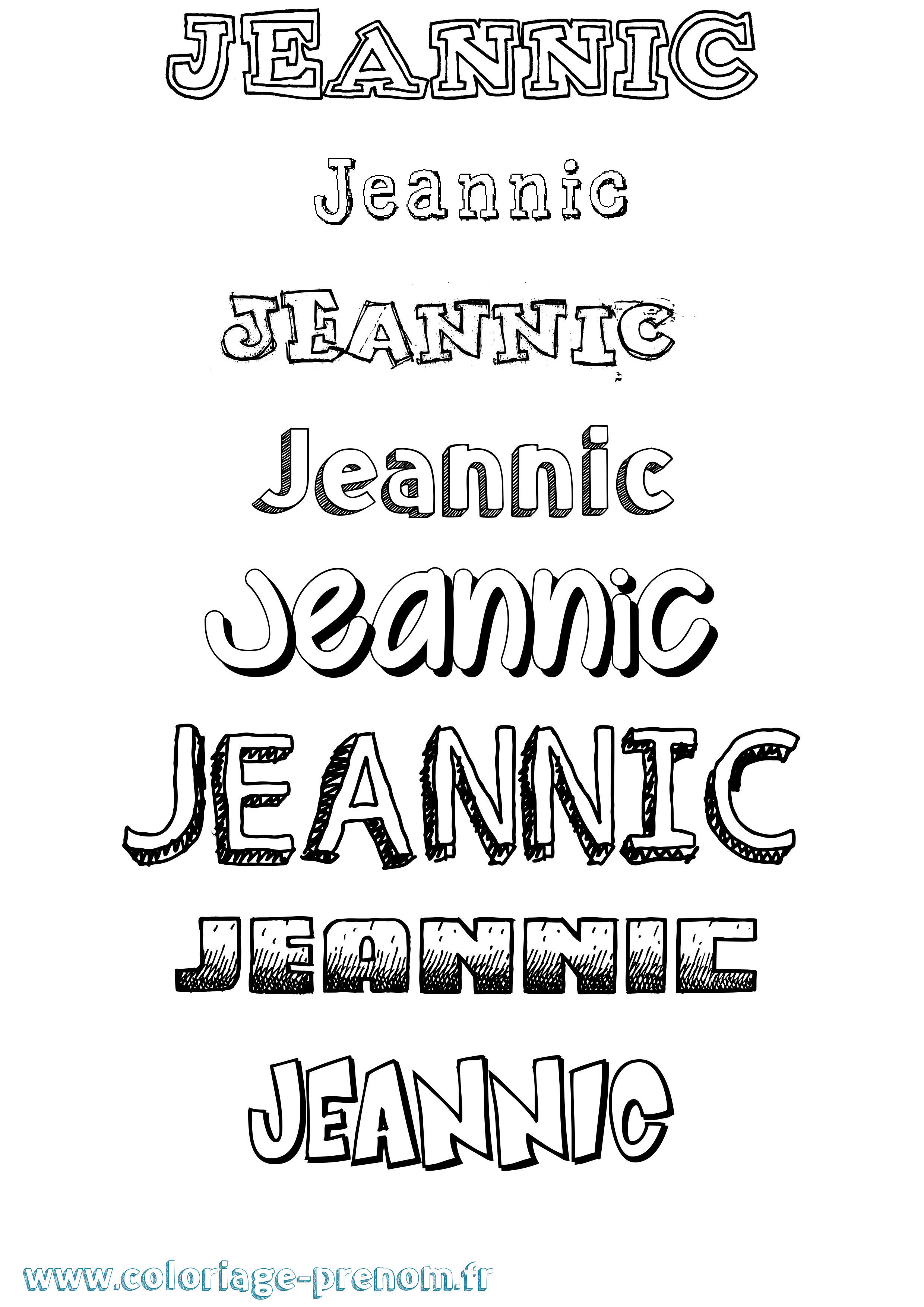 Coloriage Jeannic Dessiné Coloriage prénom Jeannic Dessiné