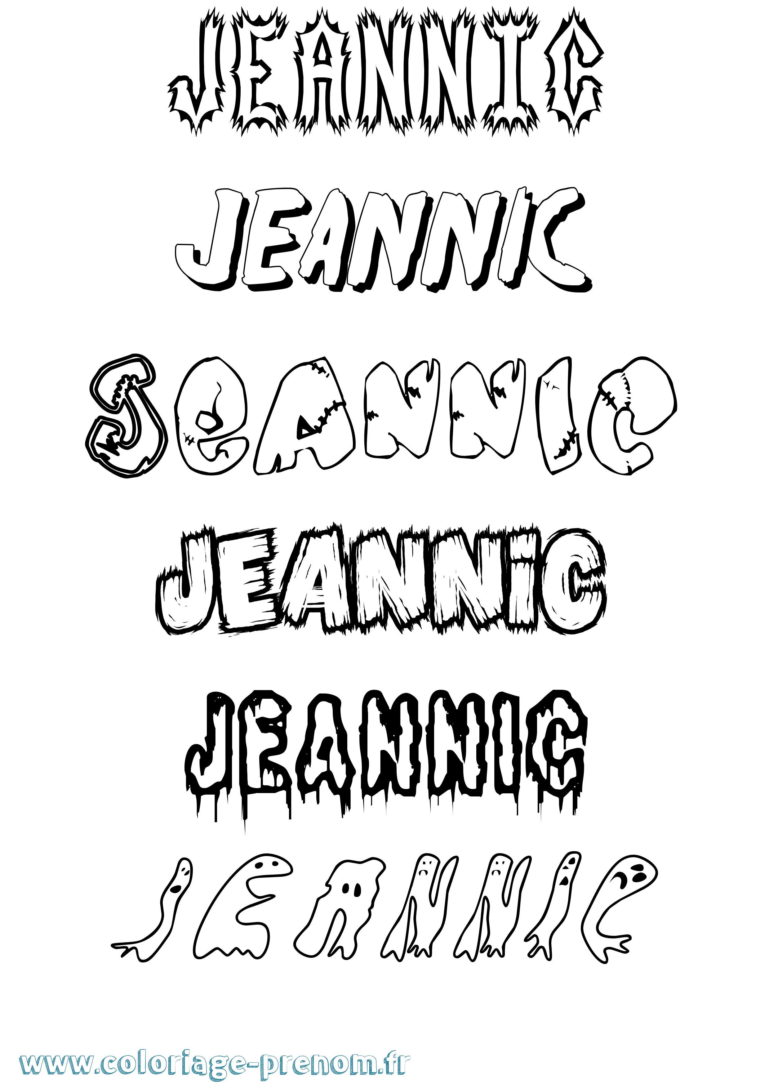 Coloriage Jeannic Frisson Coloriage prénom Jeannic Frisson