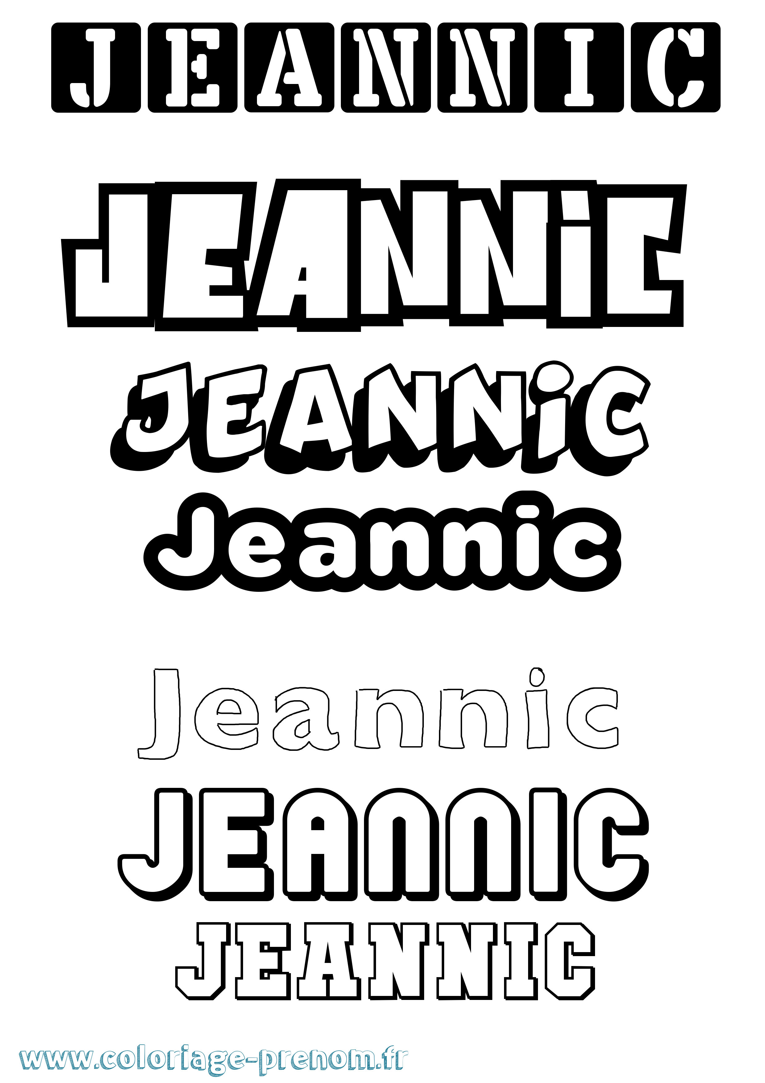 Coloriage Jeannic Simple Coloriage prénom Jeannic Simple