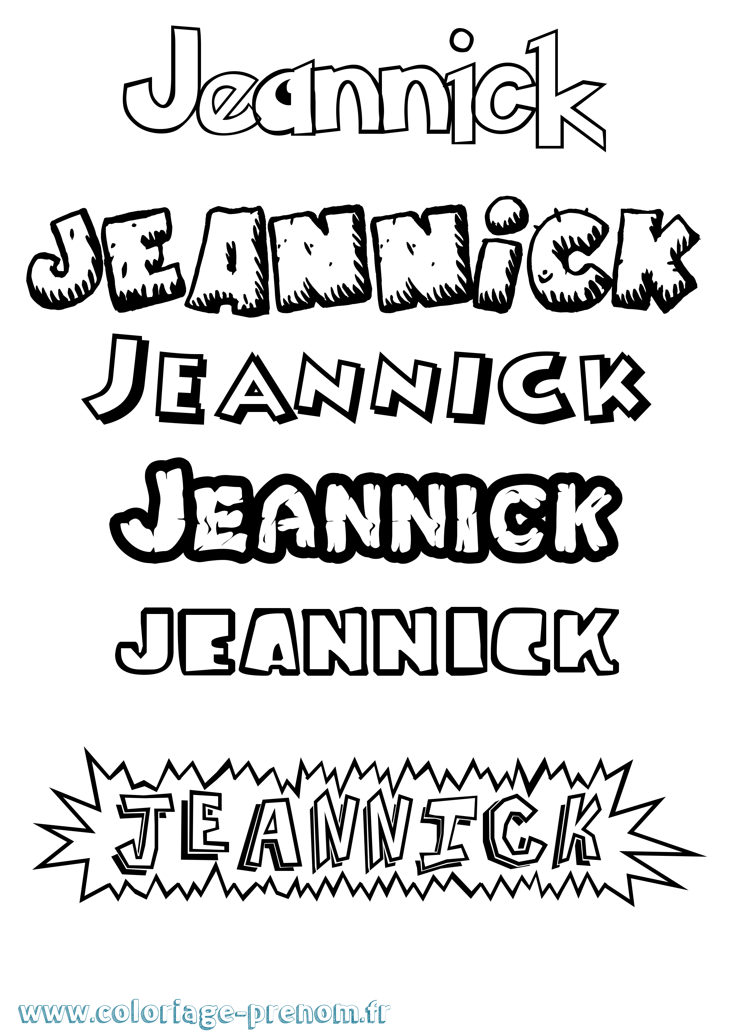 Coloriage Jeannick Dessin Animé Coloriage prénom Jeannick Dessin Animé