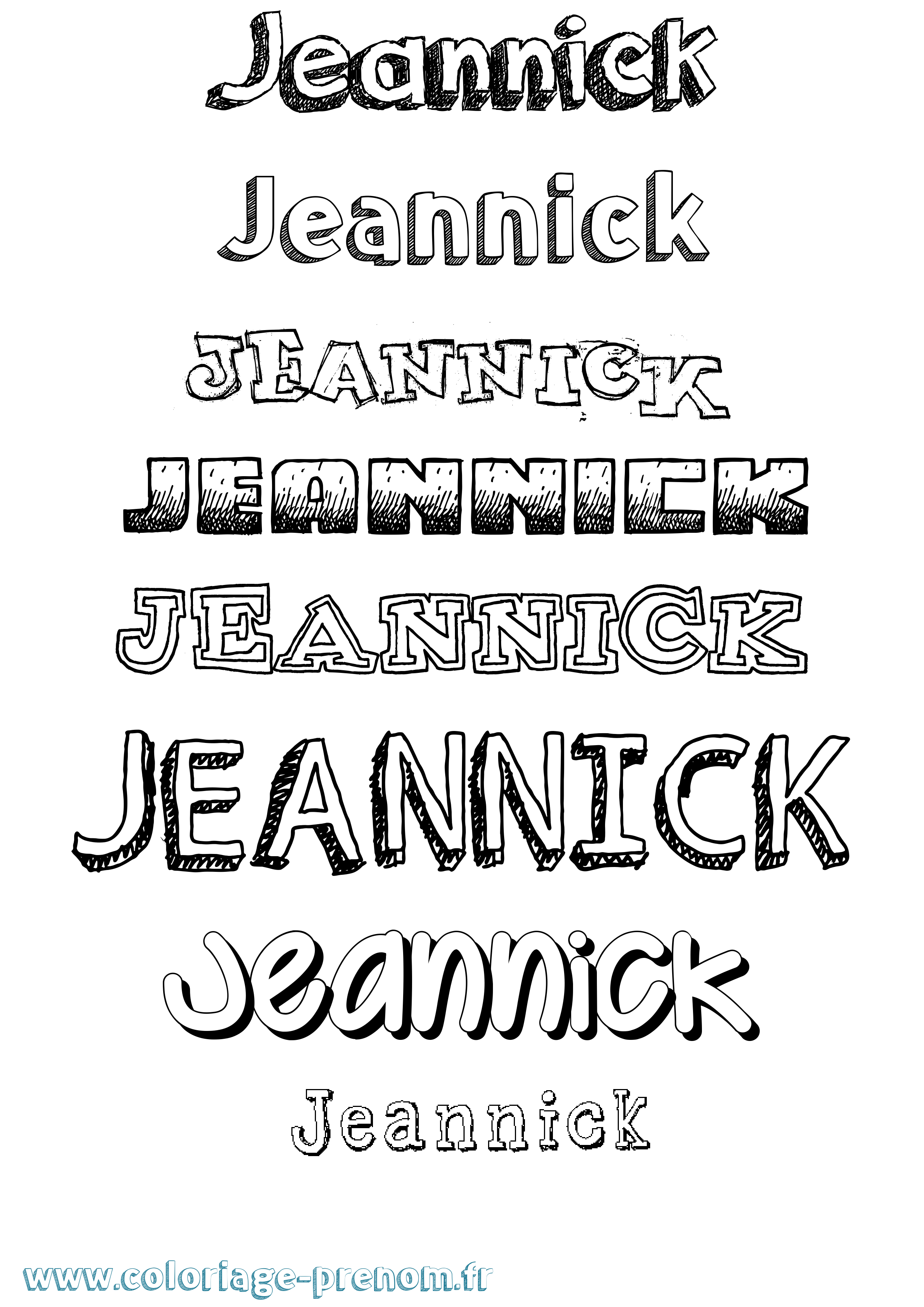 Coloriage Jeannick Dessiné Coloriage prénom Jeannick Dessiné
