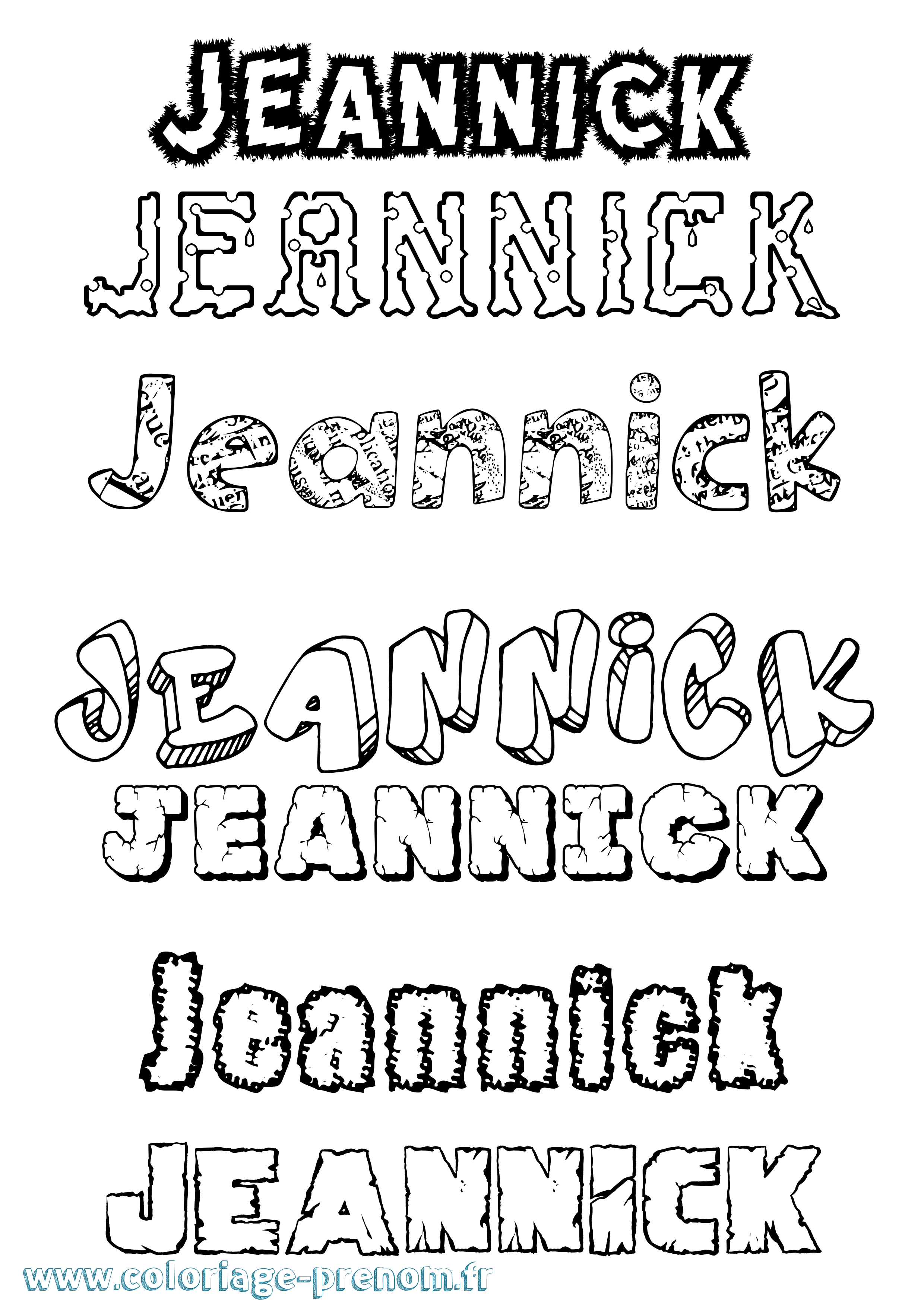 Coloriage Jeannick Destructuré Coloriage prénom Jeannick Destructuré