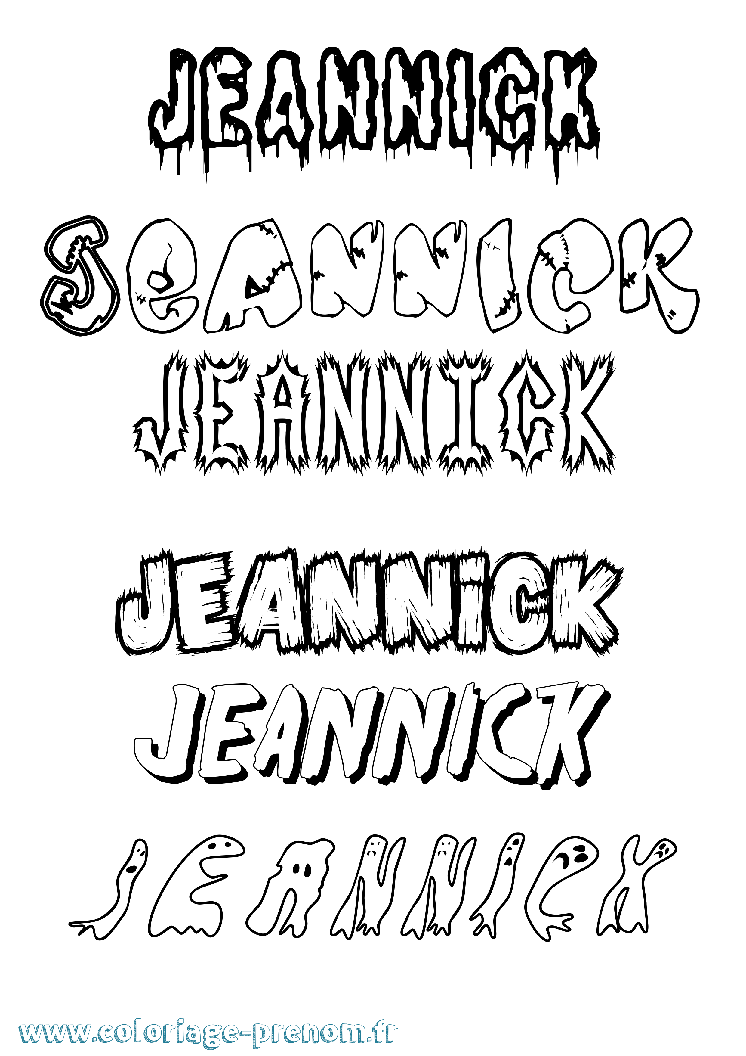 Coloriage Jeannick Frisson Coloriage prénom Jeannick Frisson