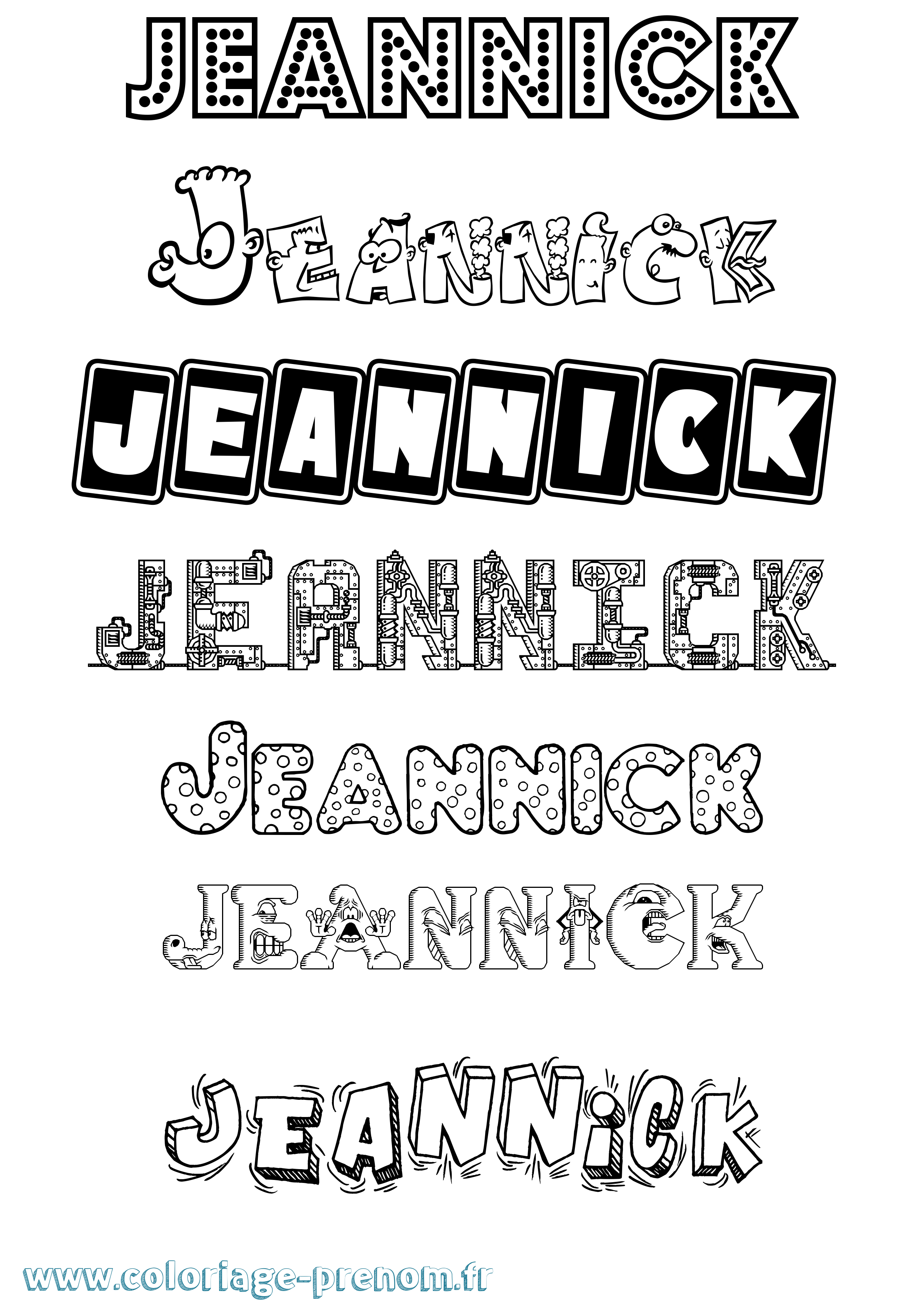 Coloriage Jeannick Fun Coloriage prénom Jeannick Fun