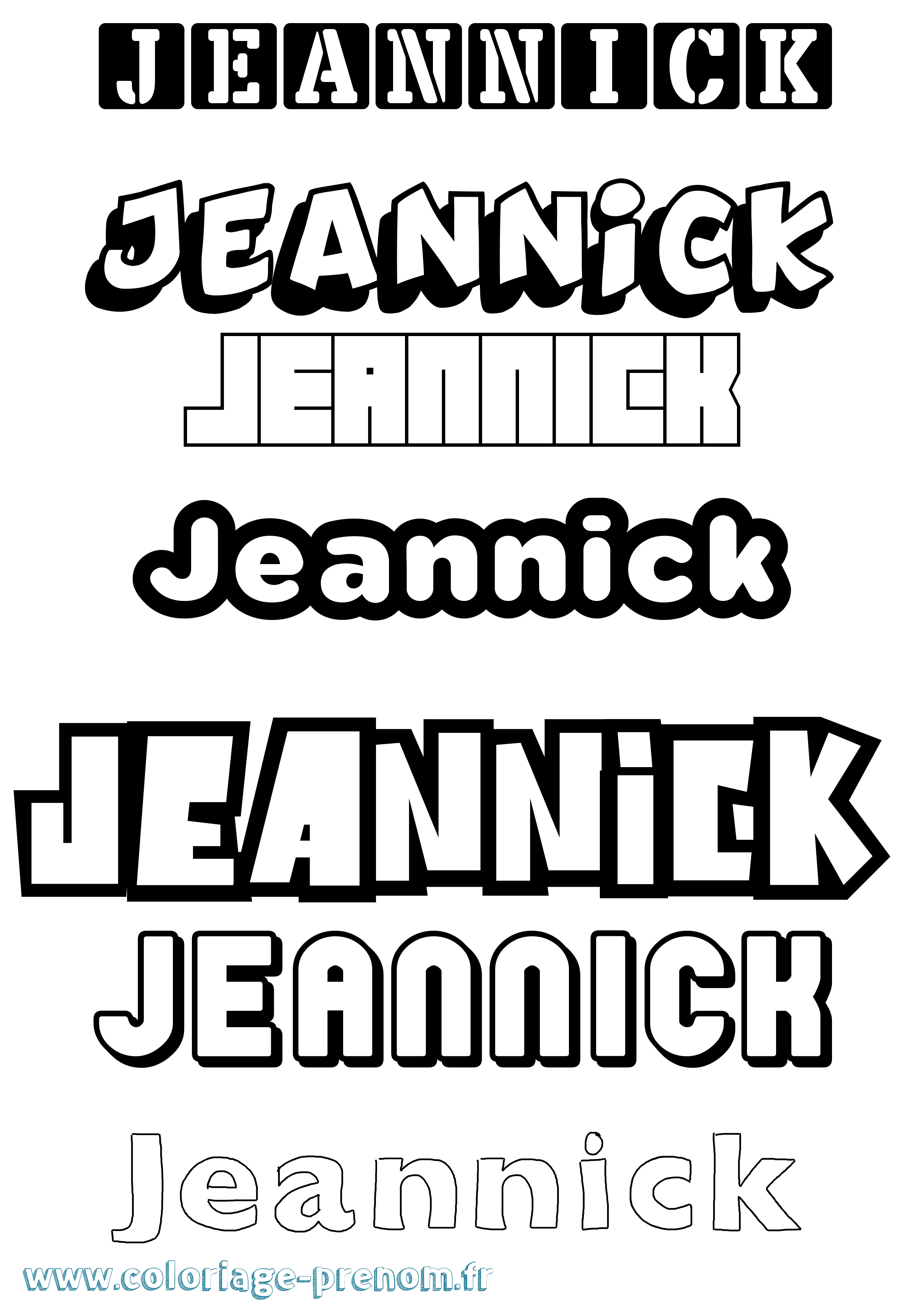 Coloriage Jeannick Simple Coloriage prénom Jeannick Simple