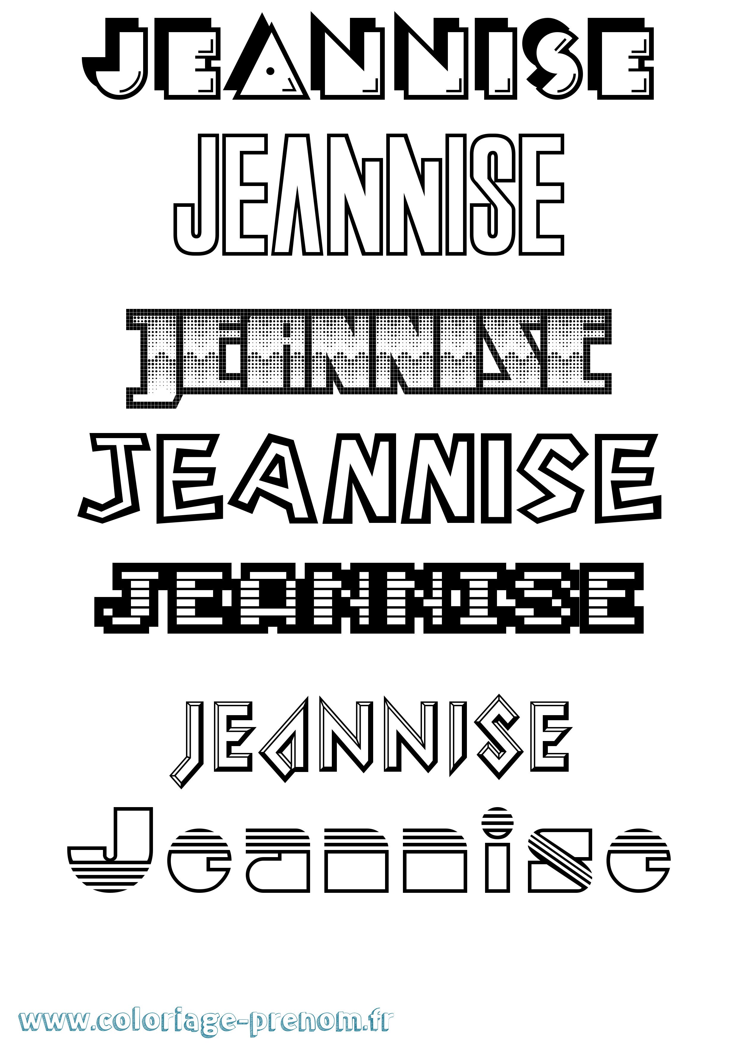 Coloriage Jeannise Jeux Vidéos Coloriage prénom Jeannise Jeux Vidéos