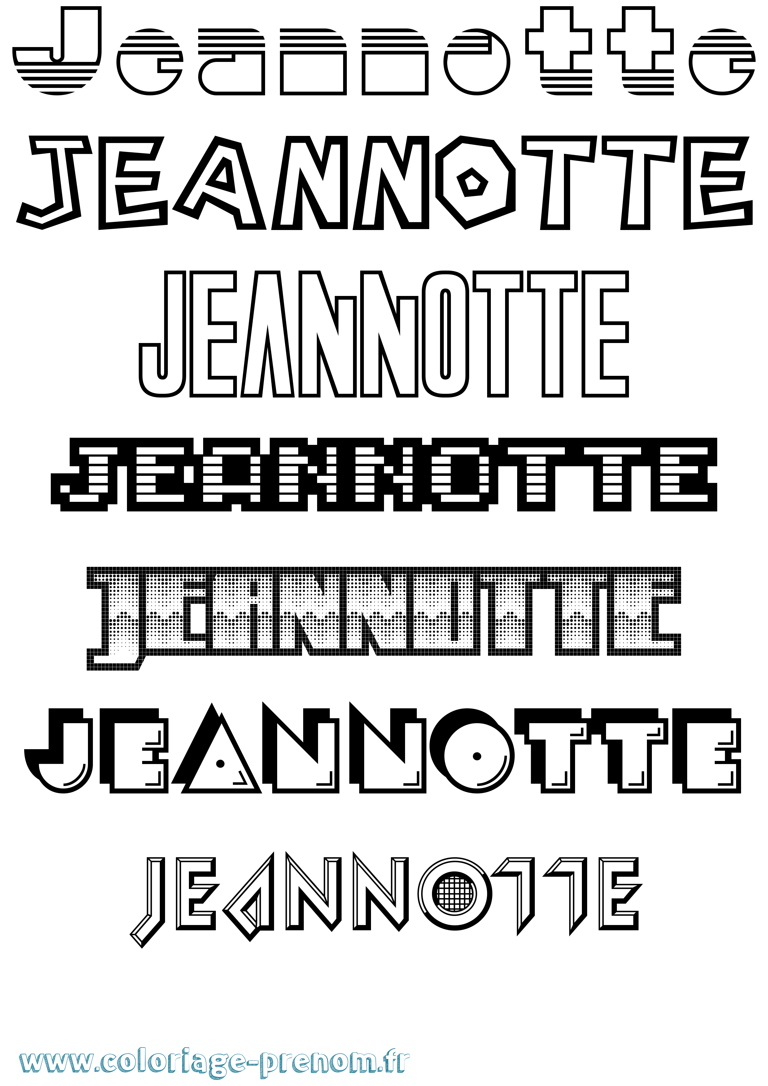 Coloriage Jeannotte Jeux Vidéos Coloriage prénom Jeannotte Jeux Vidéos