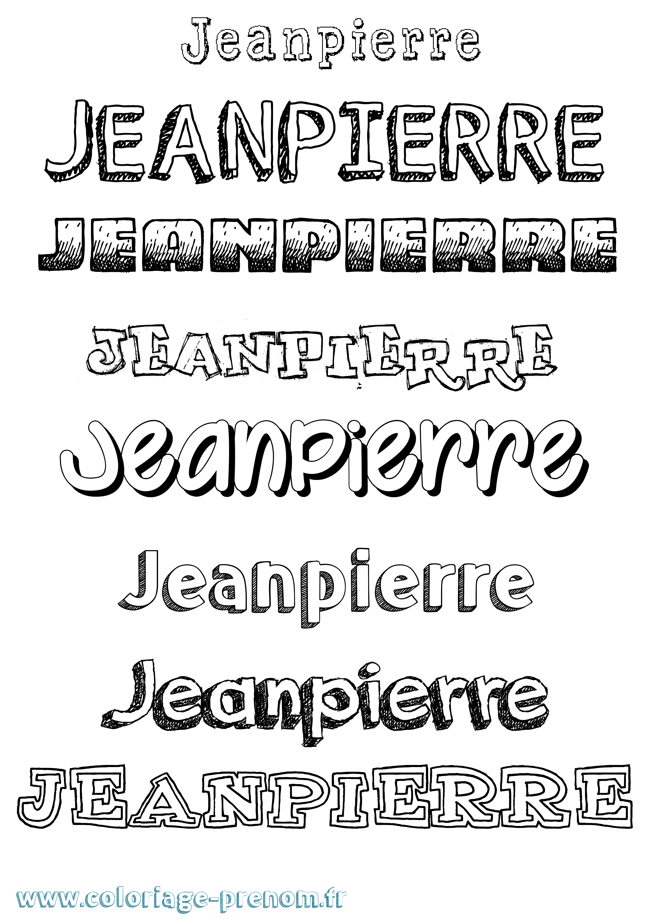 Coloriage Jeanpierre Dessiné Coloriage prénom Jeanpierre Dessiné