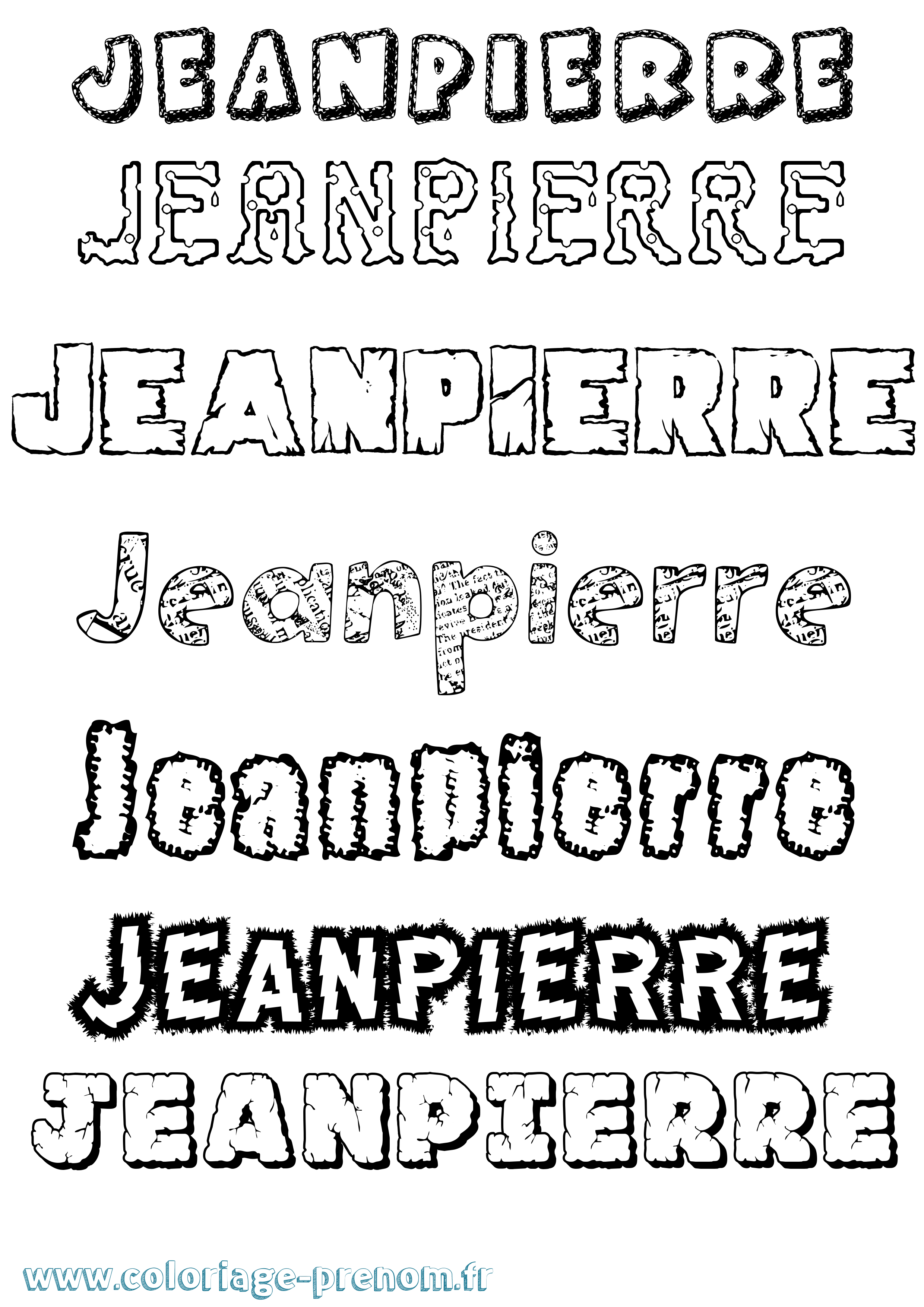Coloriage Jeanpierre Destructuré Coloriage prénom Jeanpierre Destructuré
