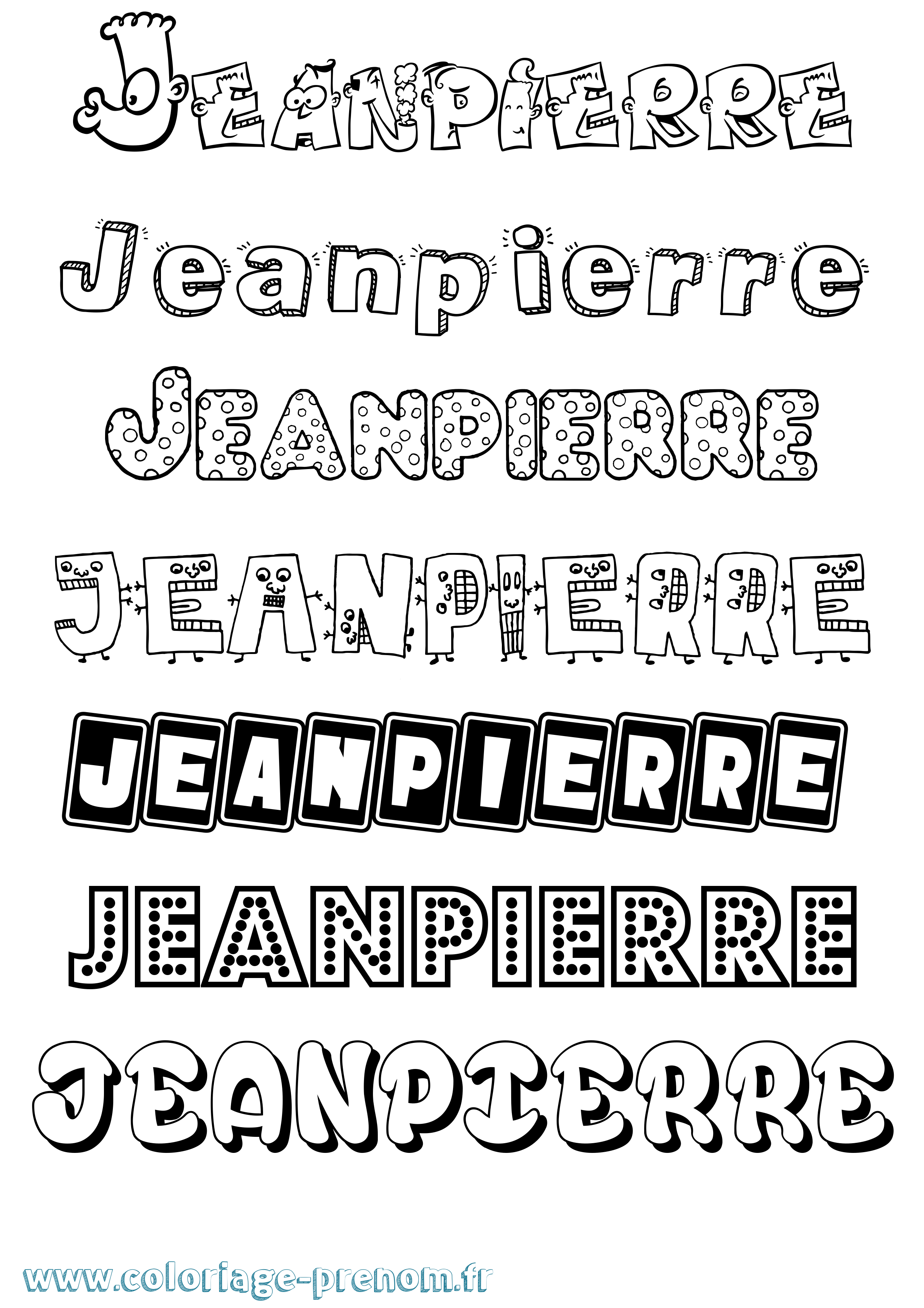 Coloriage Jeanpierre Fun Coloriage prénom Jeanpierre Fun