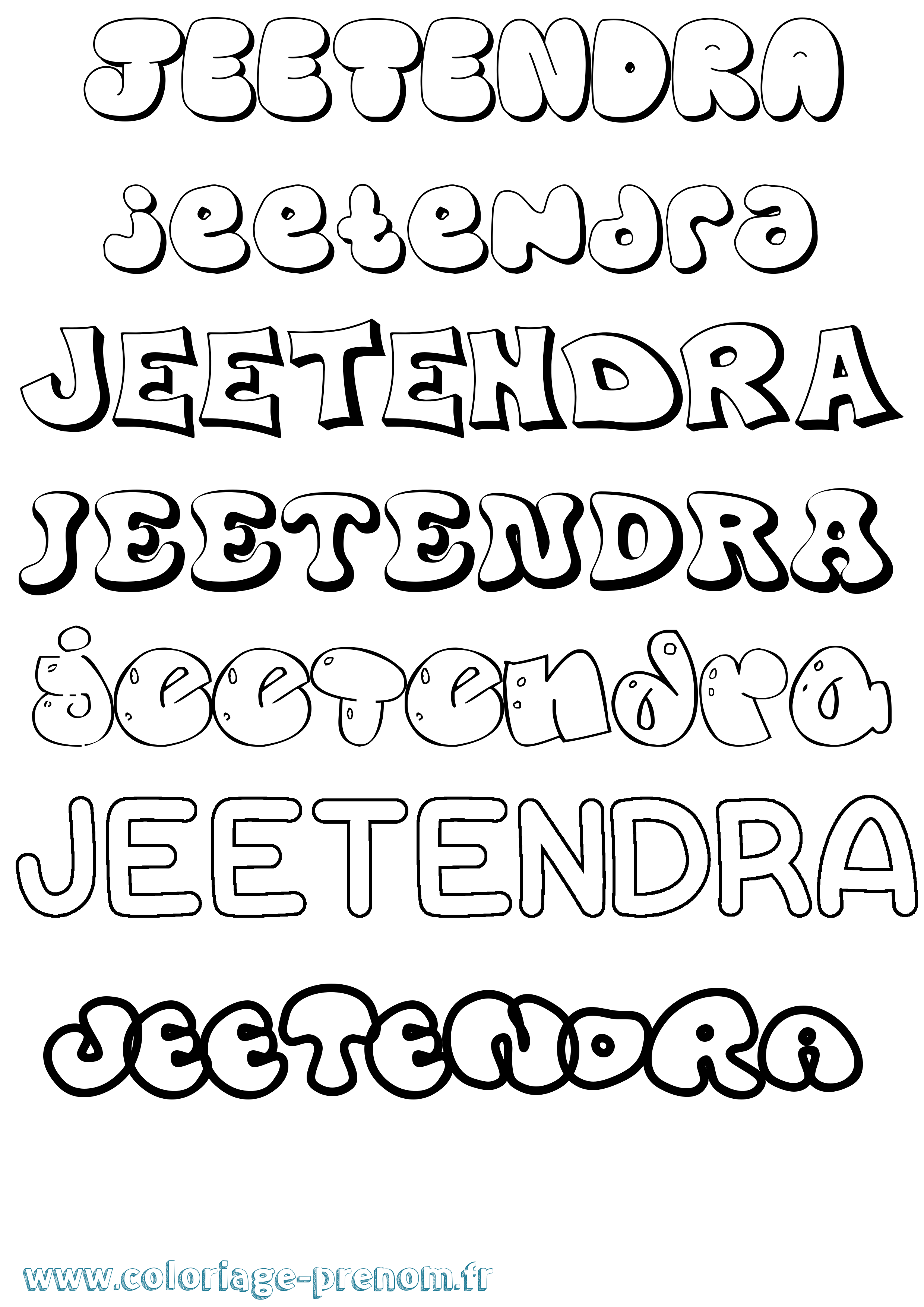 Coloriage Jeetendra Bubble Coloriage prénom Jeetendra Bubble
