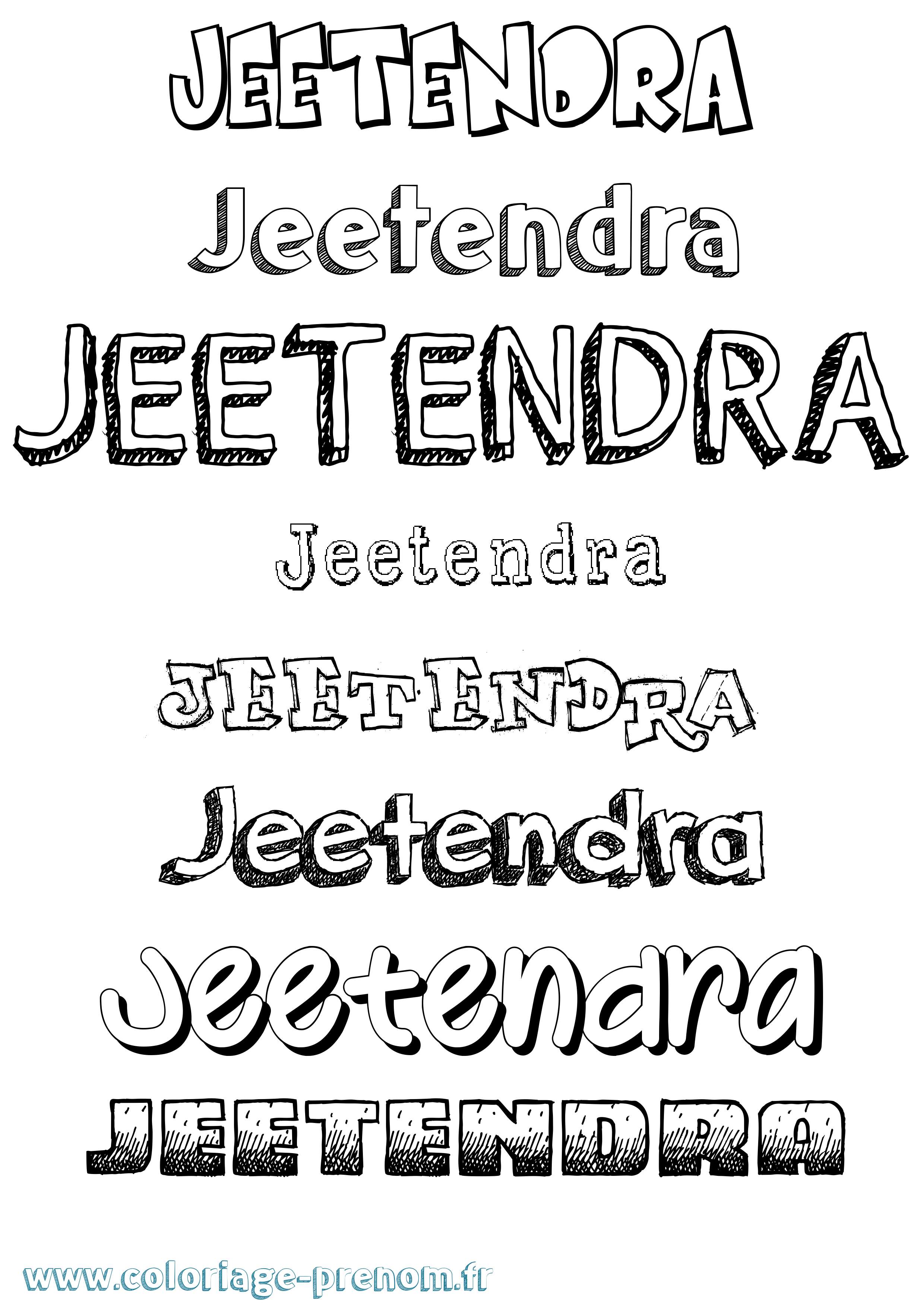 Coloriage Jeetendra Dessiné Coloriage prénom Jeetendra Dessiné