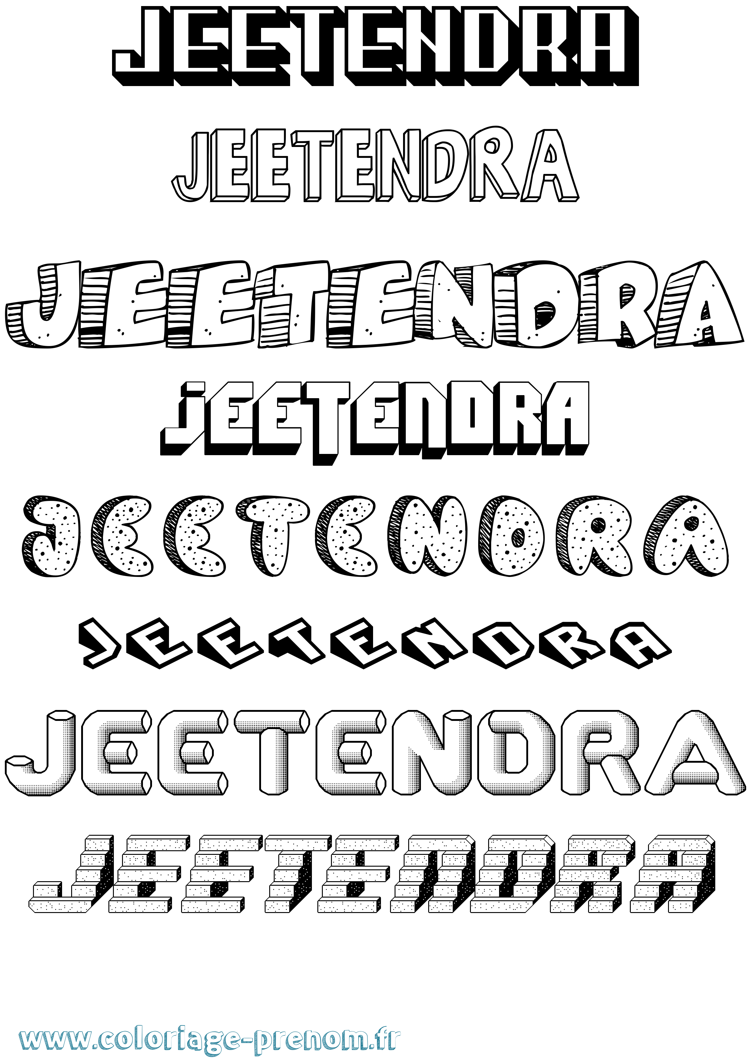 Coloriage Jeetendra Effet 3D Coloriage prénom Jeetendra Effet 3D