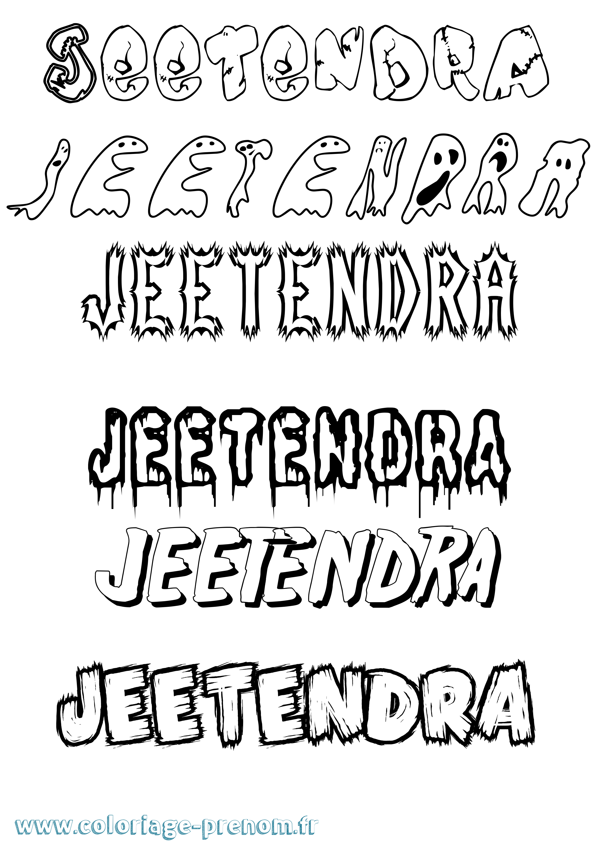 Coloriage Jeetendra Frisson Coloriage prénom Jeetendra Frisson