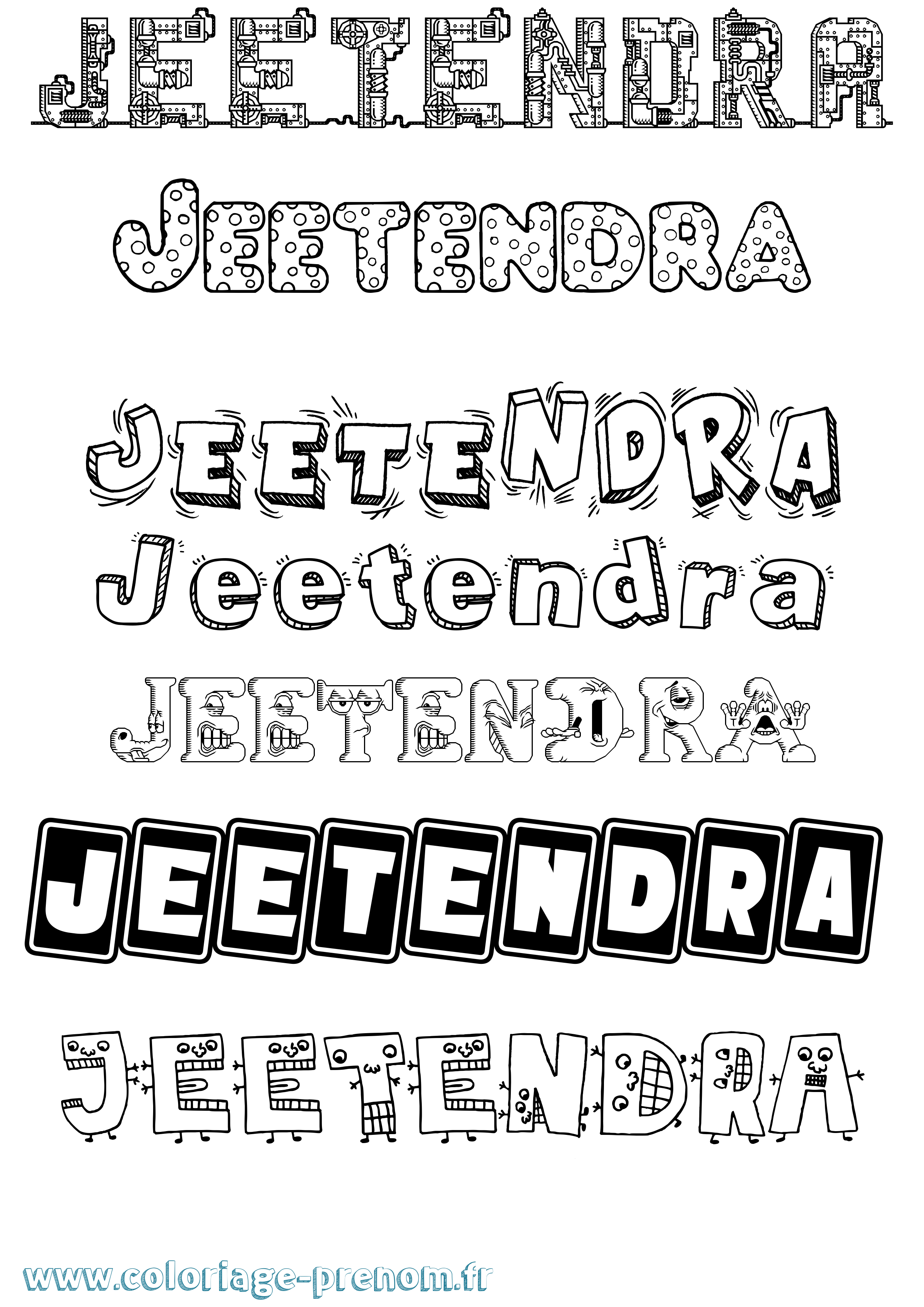 Coloriage Jeetendra Fun Coloriage prénom Jeetendra Fun
