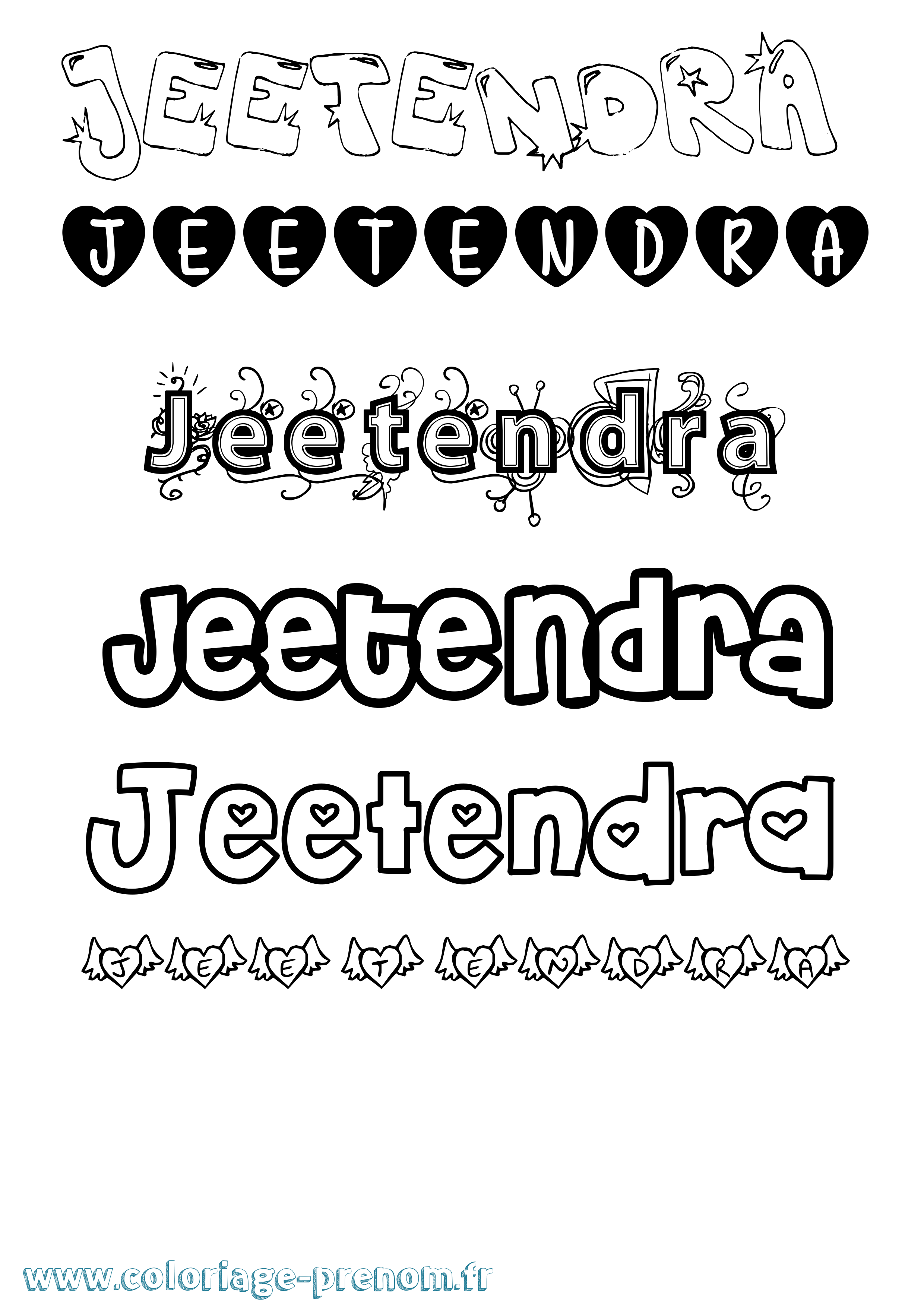 Coloriage Jeetendra Girly Coloriage prénom Jeetendra Girly