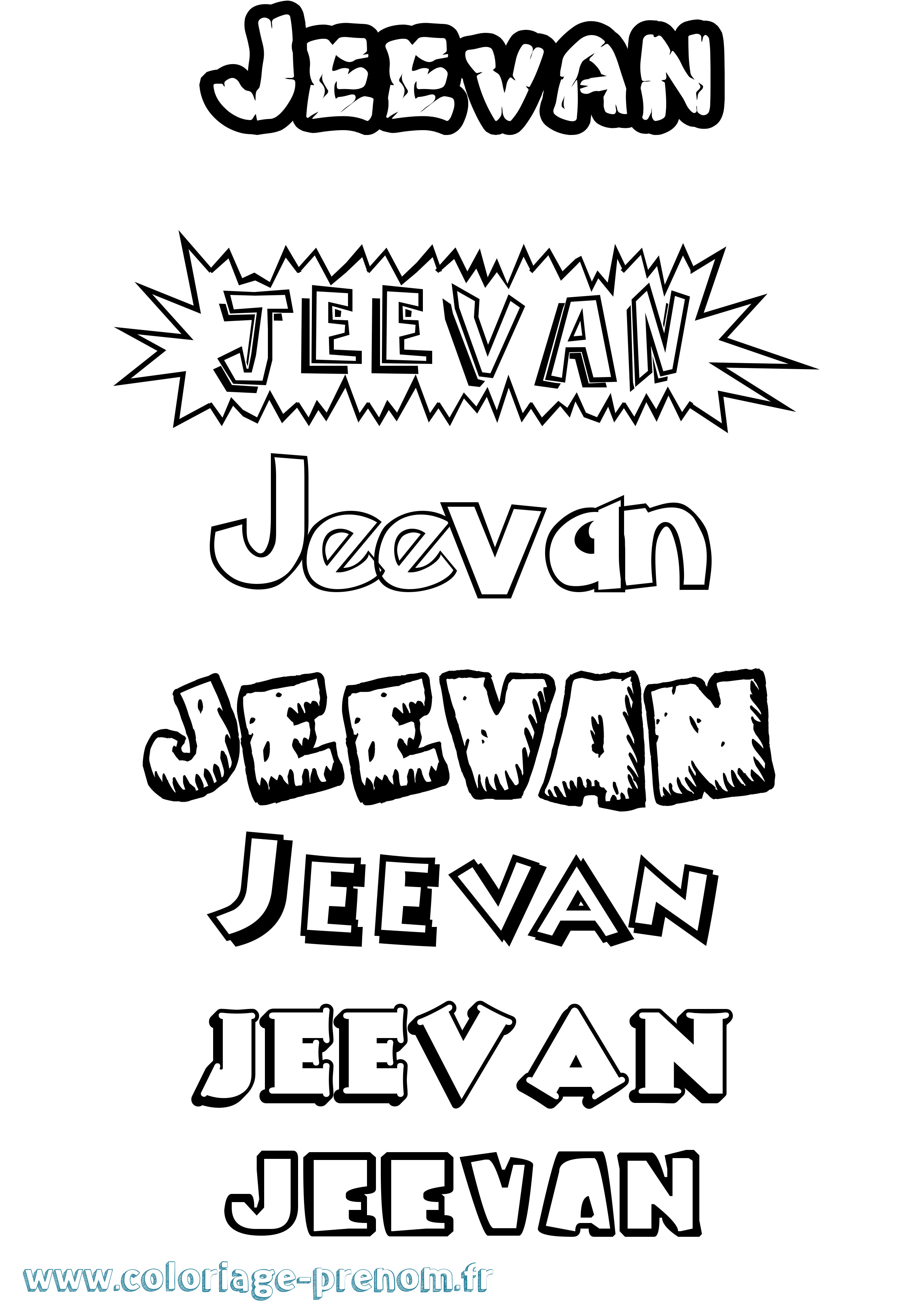 Coloriage Jeevan Dessin Animé Coloriage prénom Jeevan Dessin Animé