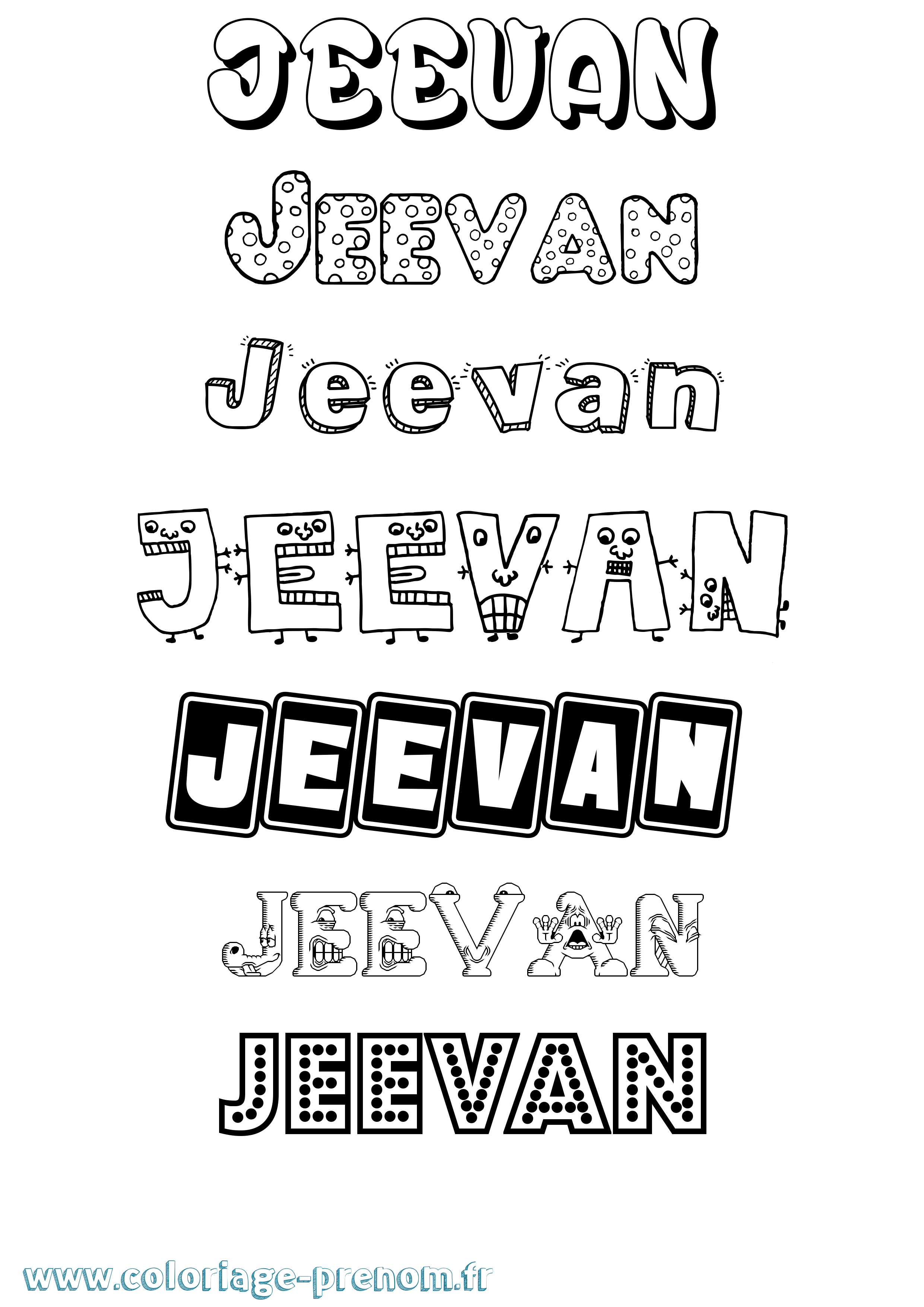 Coloriage Jeevan Fun Coloriage prénom Jeevan Fun