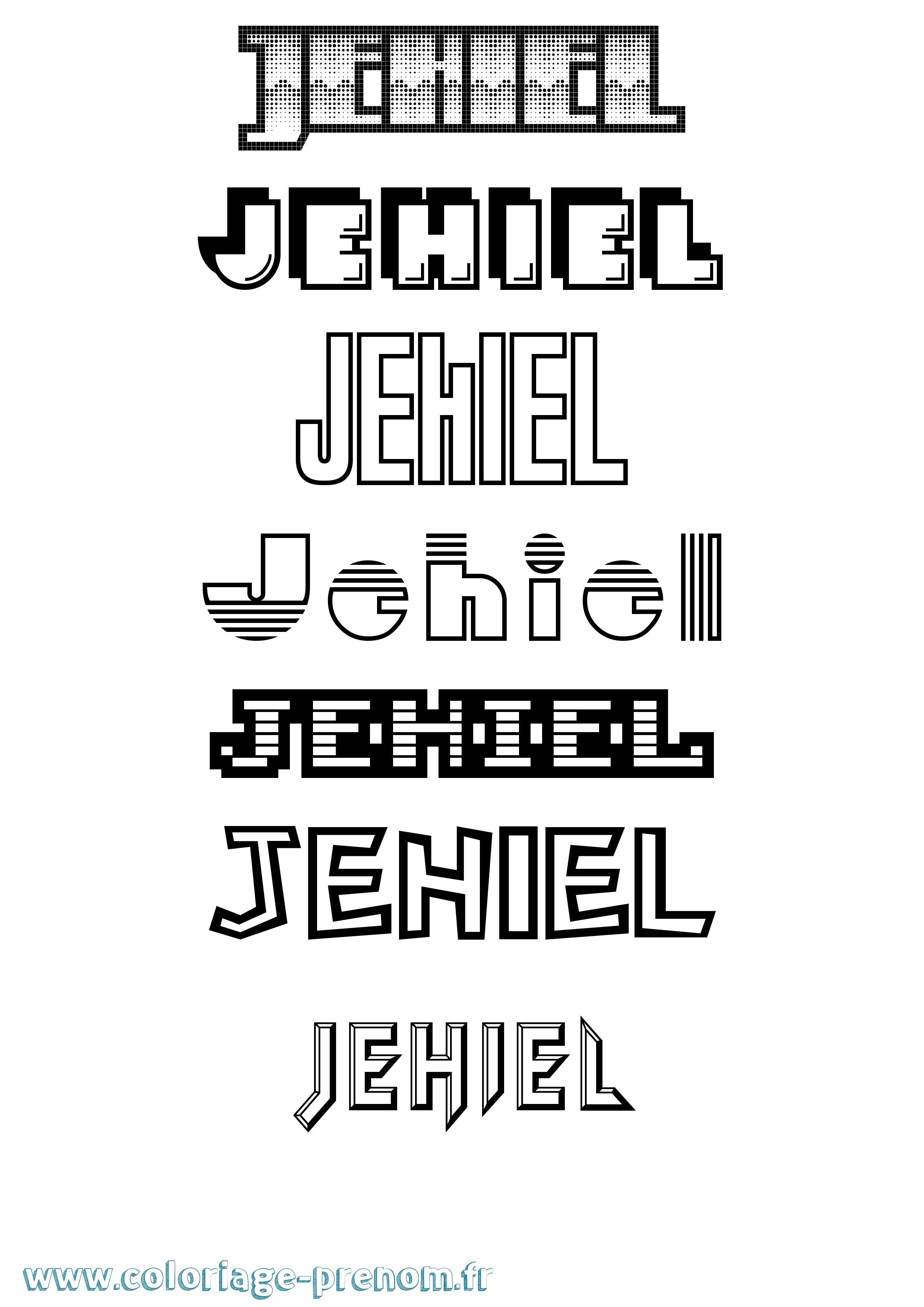 Coloriage Jehiel Jeux Vidéos Coloriage prénom Jehiel Jeux Vidéos