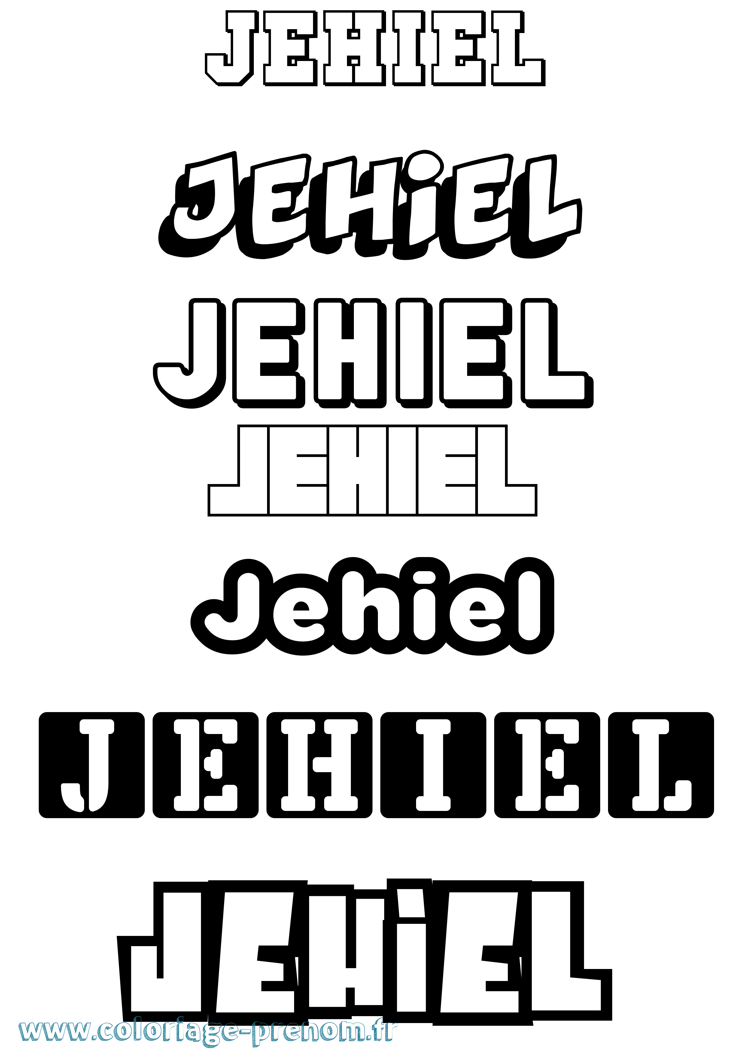 Coloriage Jehiel Simple Coloriage prénom Jehiel Simple