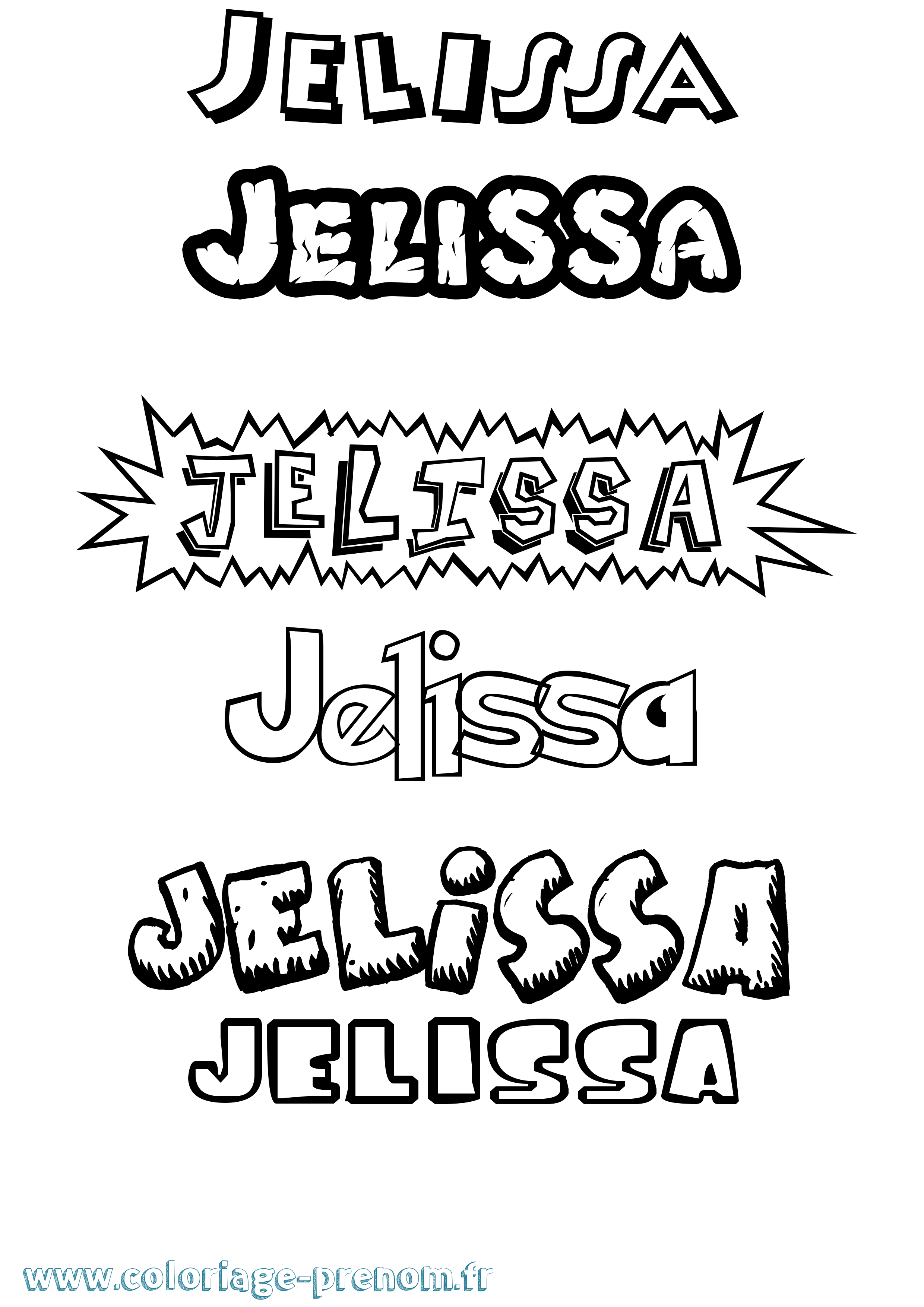 Coloriage Jelissa Dessin Animé Coloriage prénom Jelissa Dessin Animé
