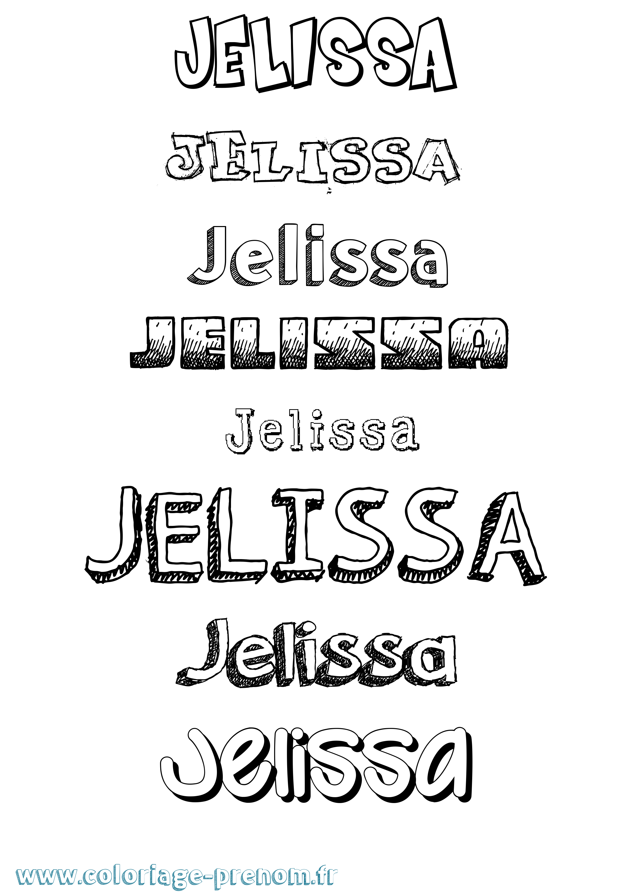 Coloriage Jelissa Dessiné Coloriage prénom Jelissa Dessiné