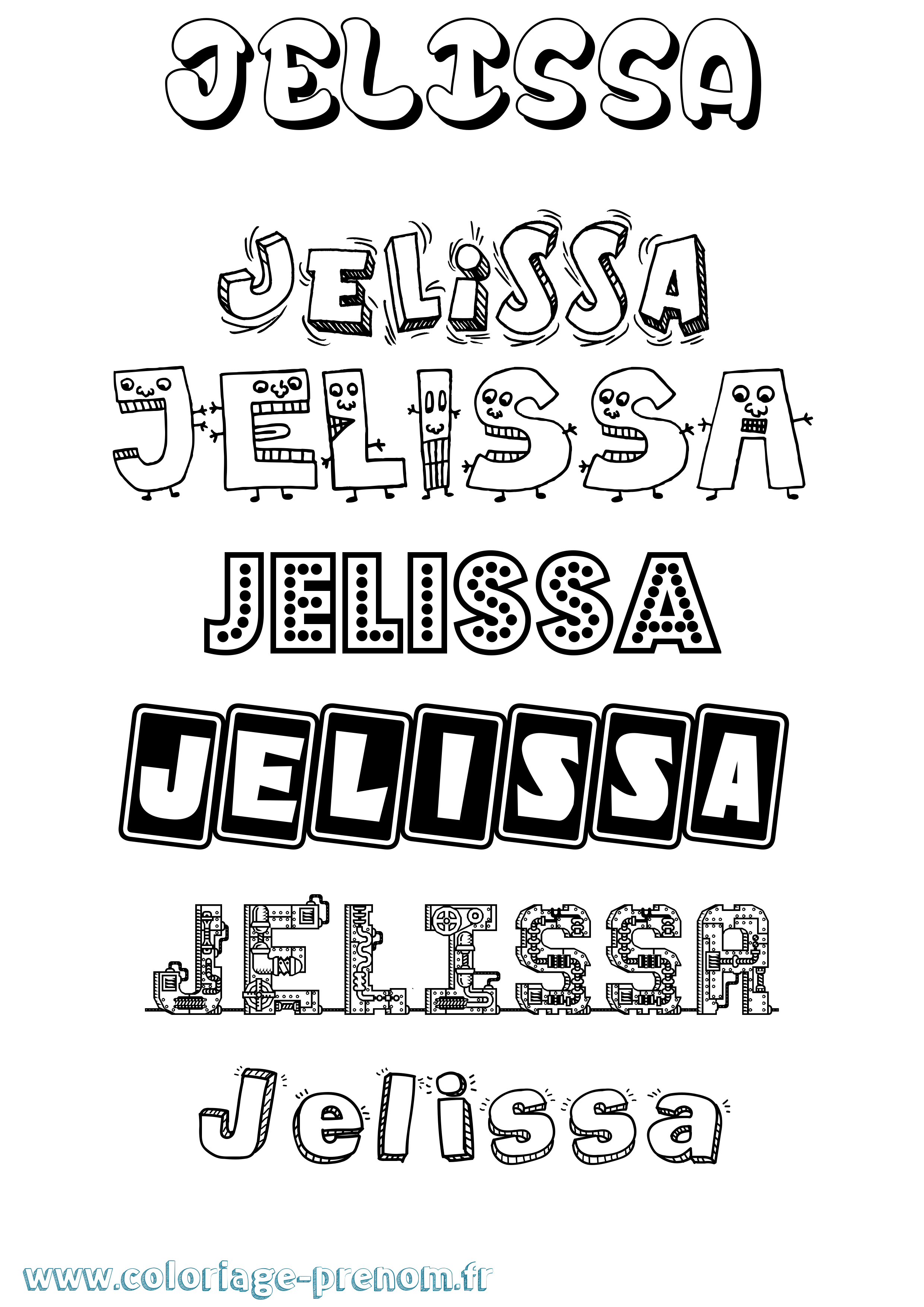 Coloriage Jelissa Fun Coloriage prénom Jelissa Fun