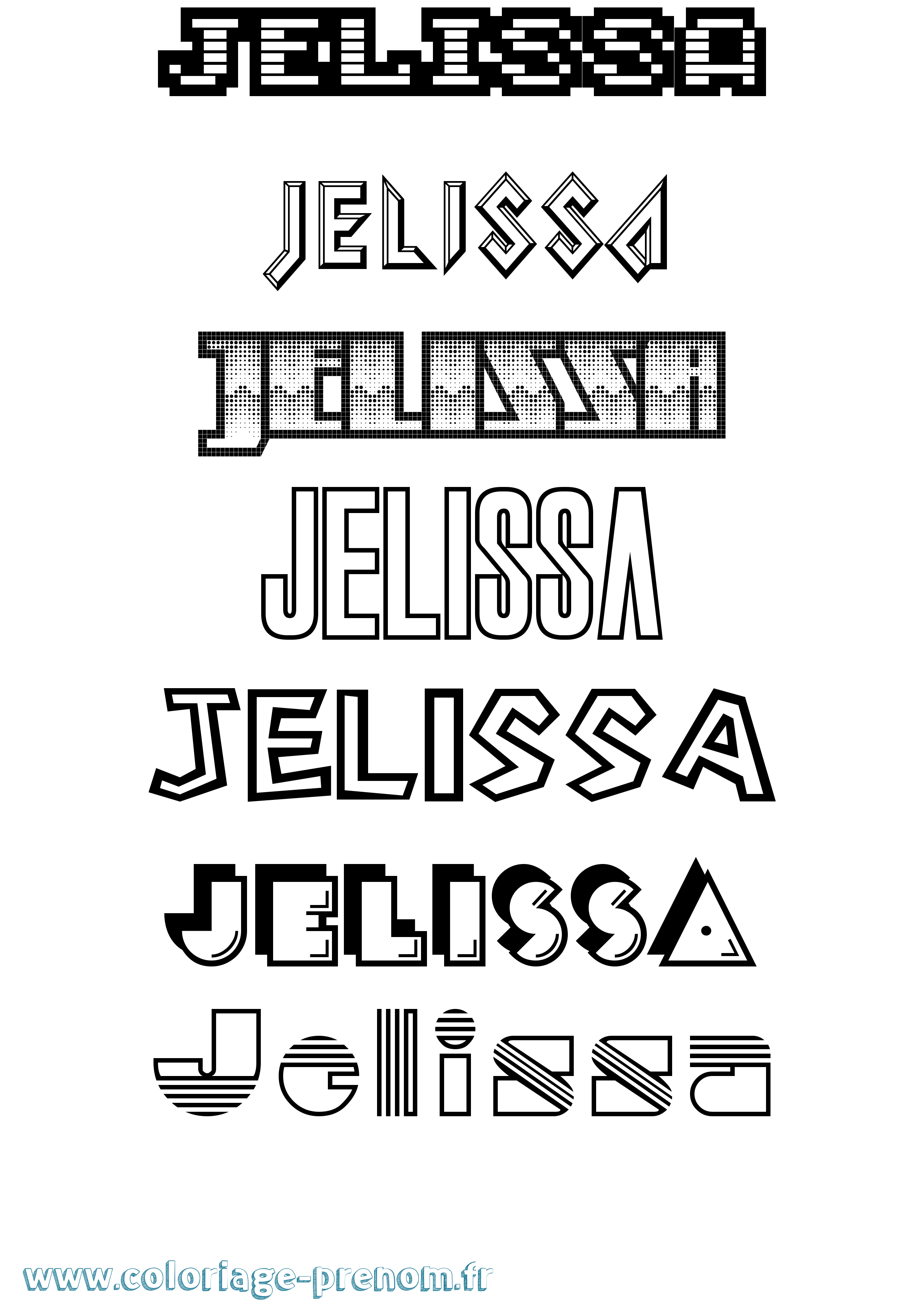 Coloriage Jelissa Jeux Vidéos Coloriage prénom Jelissa Jeux Vidéos