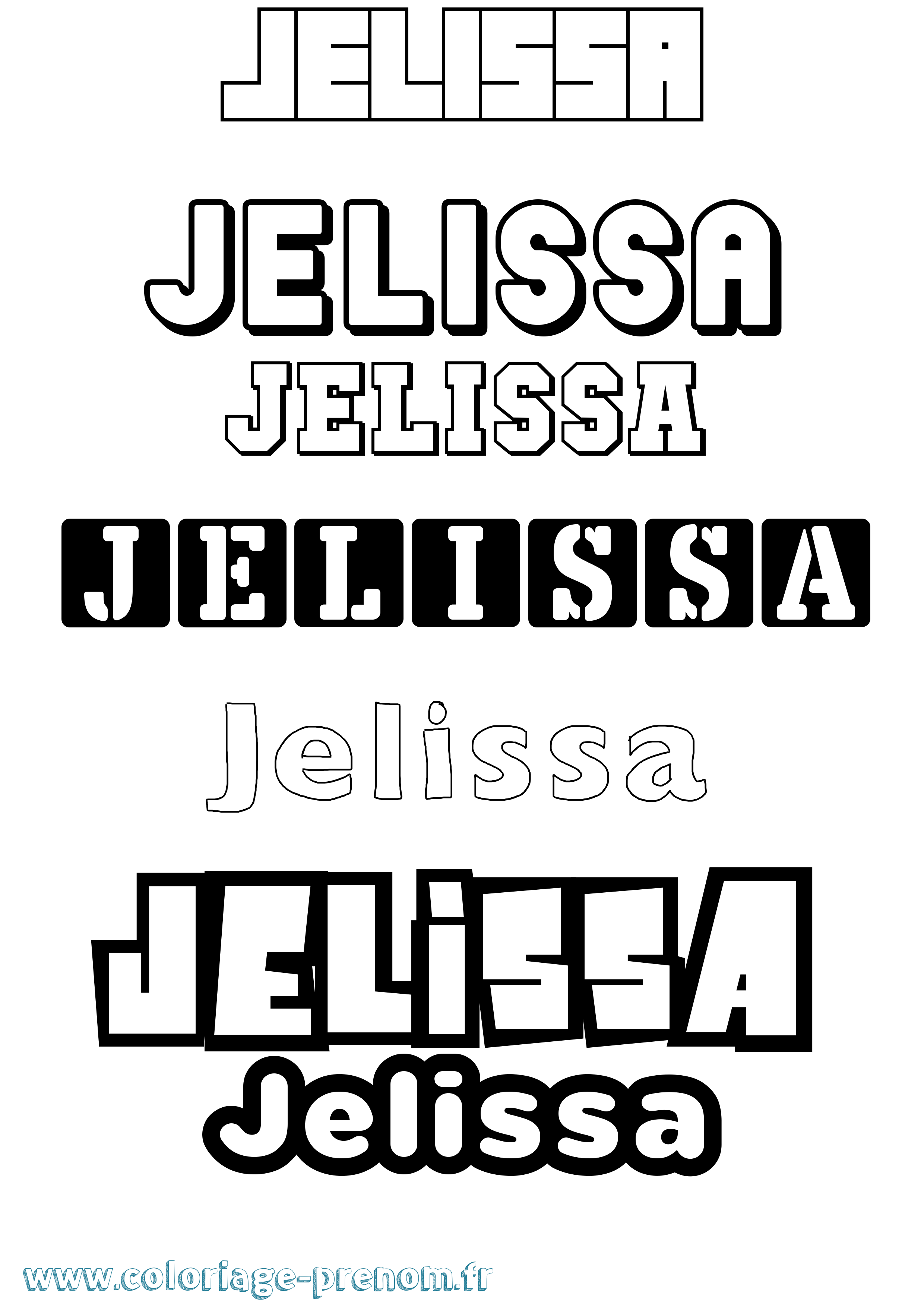 Coloriage Jelissa Simple Coloriage prénom Jelissa Simple