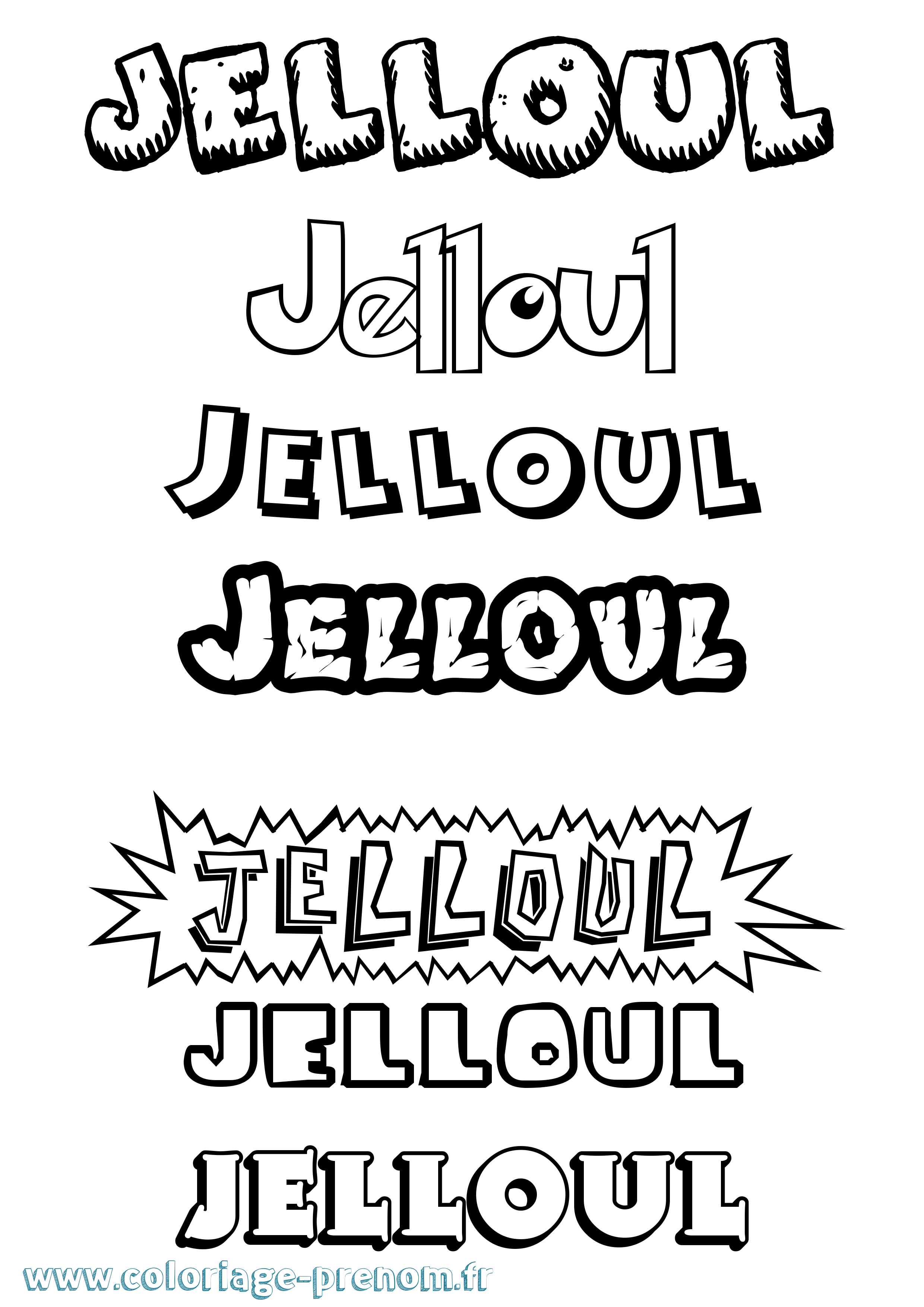 Coloriage Jelloul Dessin Animé Coloriage prénom Jelloul Dessin Animé