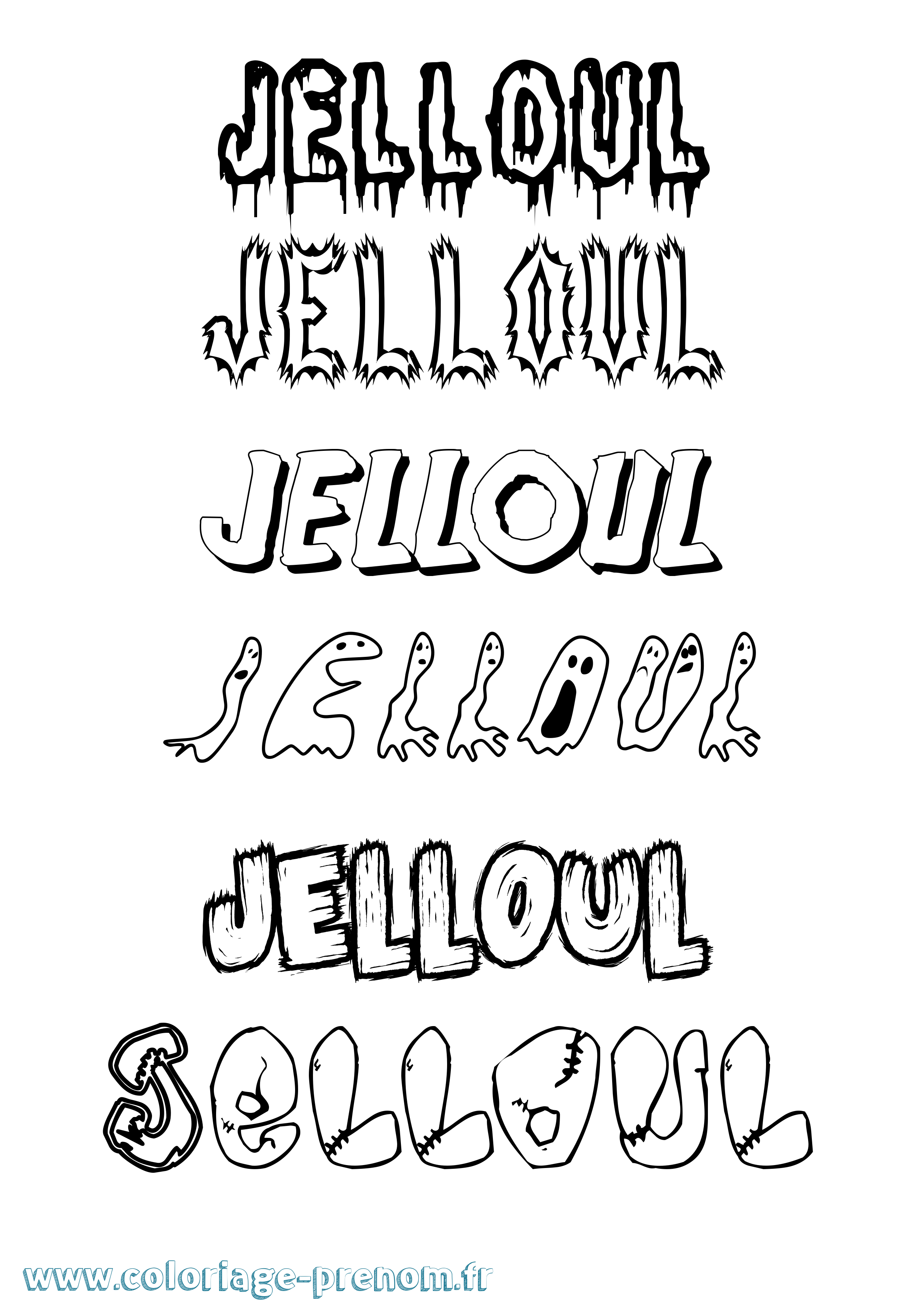 Coloriage Jelloul Frisson Coloriage prénom Jelloul Frisson