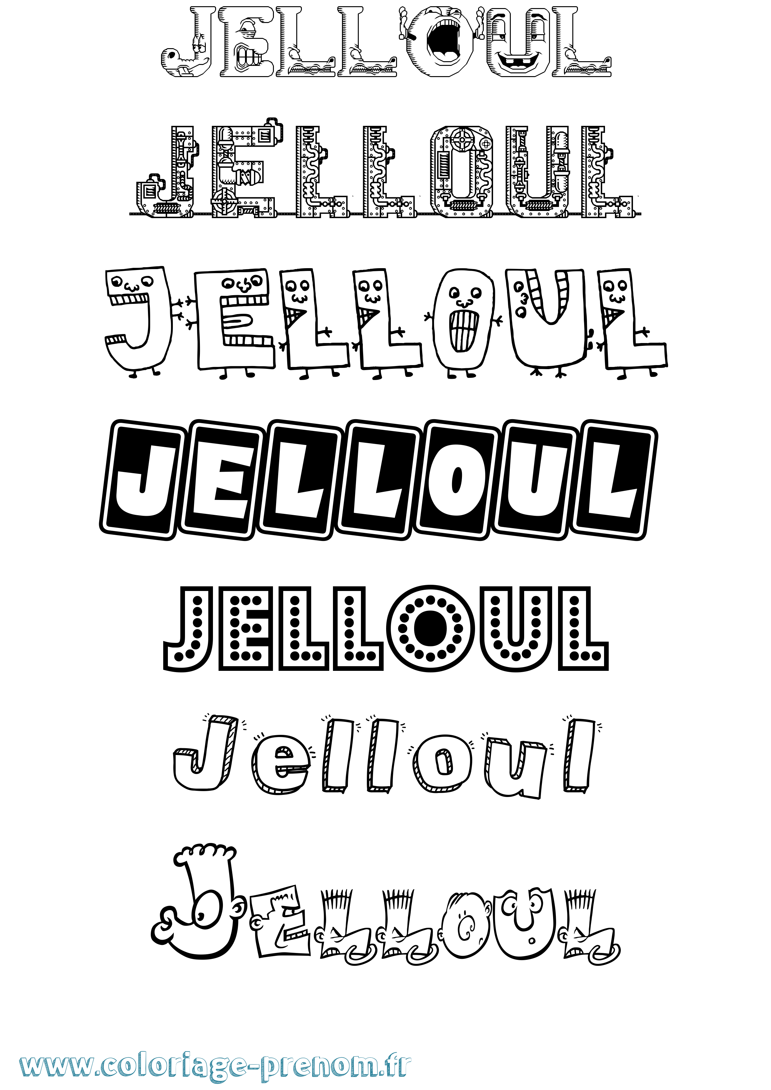 Coloriage Jelloul Fun Coloriage prénom Jelloul Fun