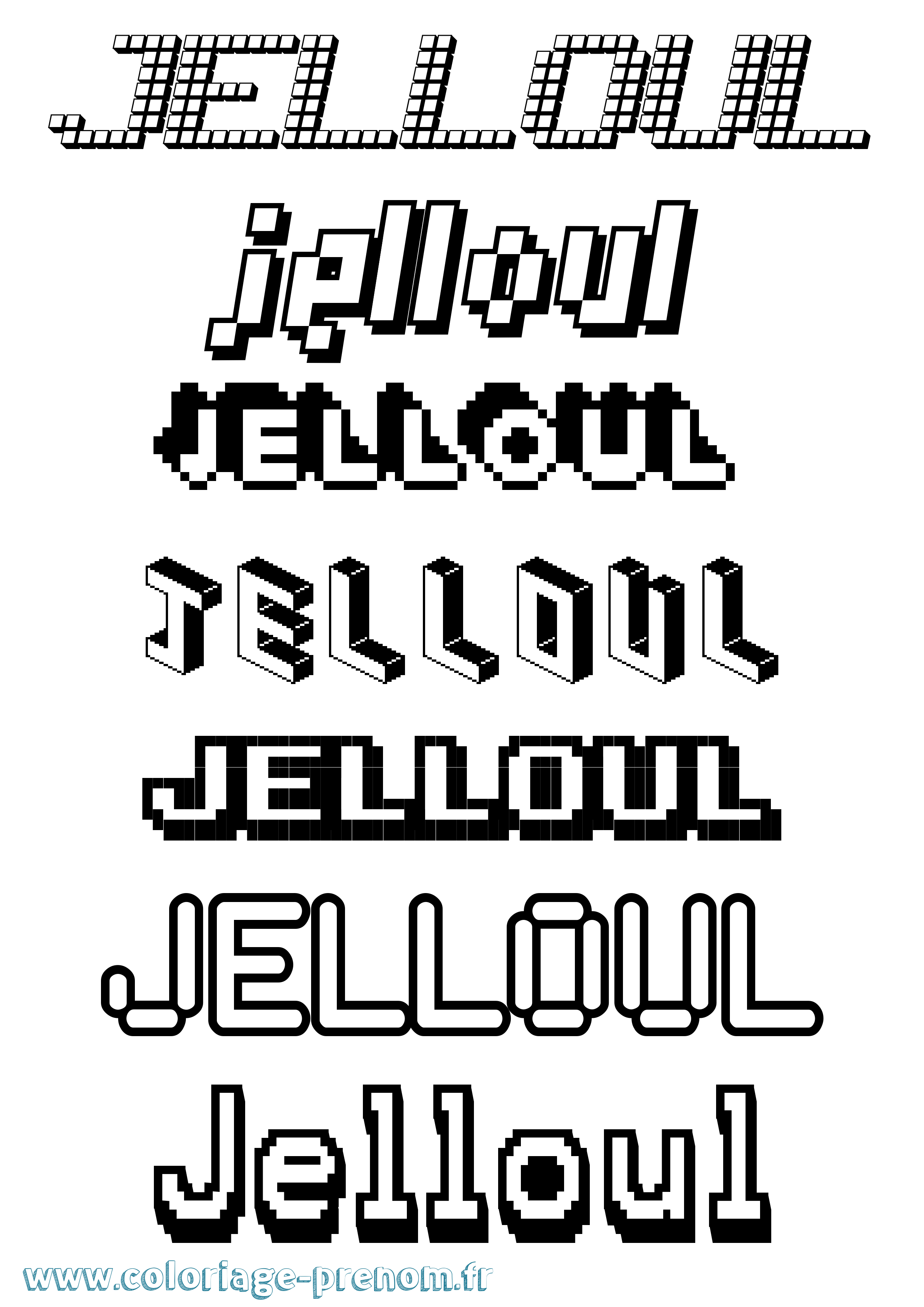 Coloriage Jelloul Pixel Coloriage prénom Jelloul Pixel