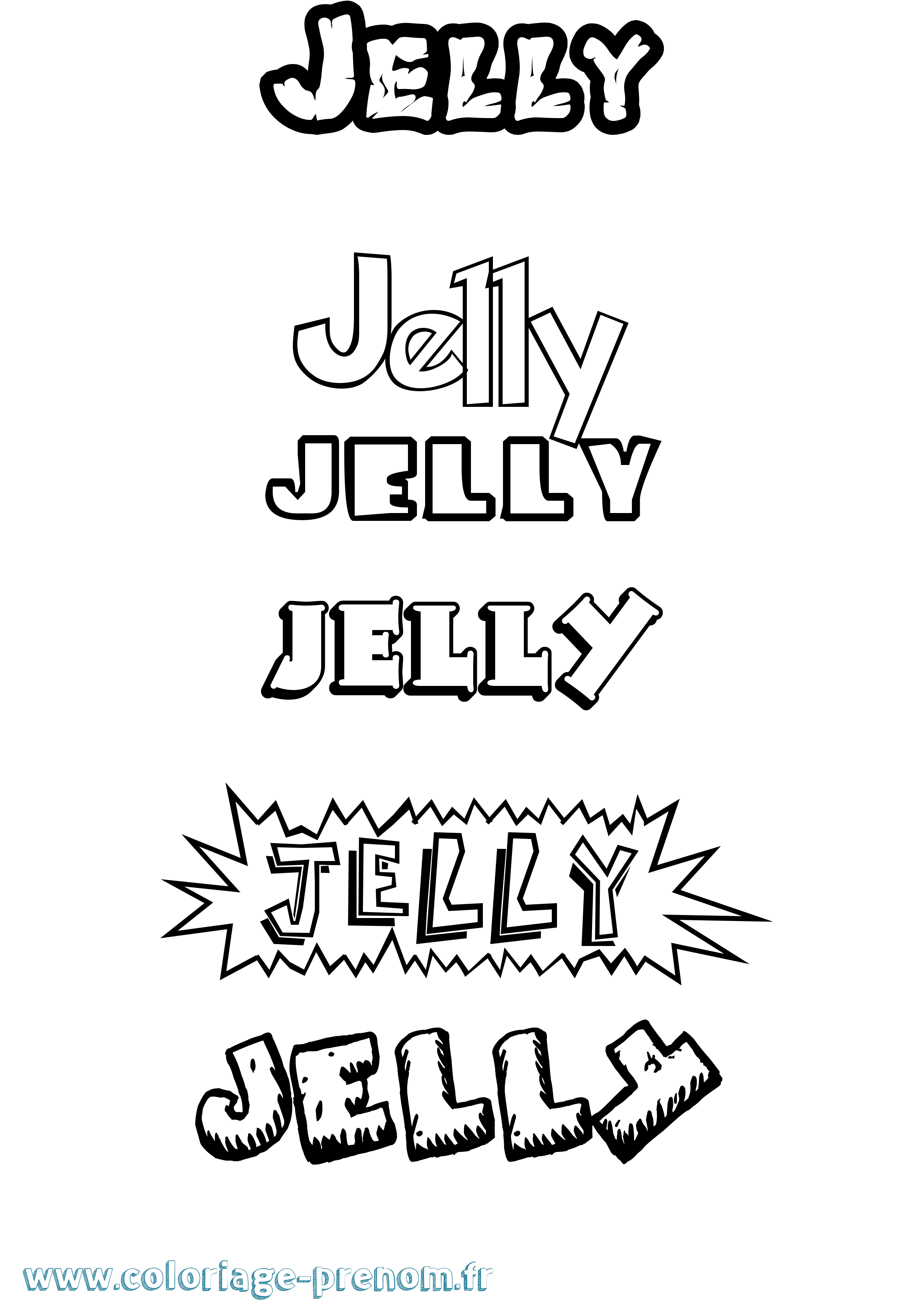 Coloriage Jelly Dessin Animé Coloriage prénom Jelly Dessin Animé