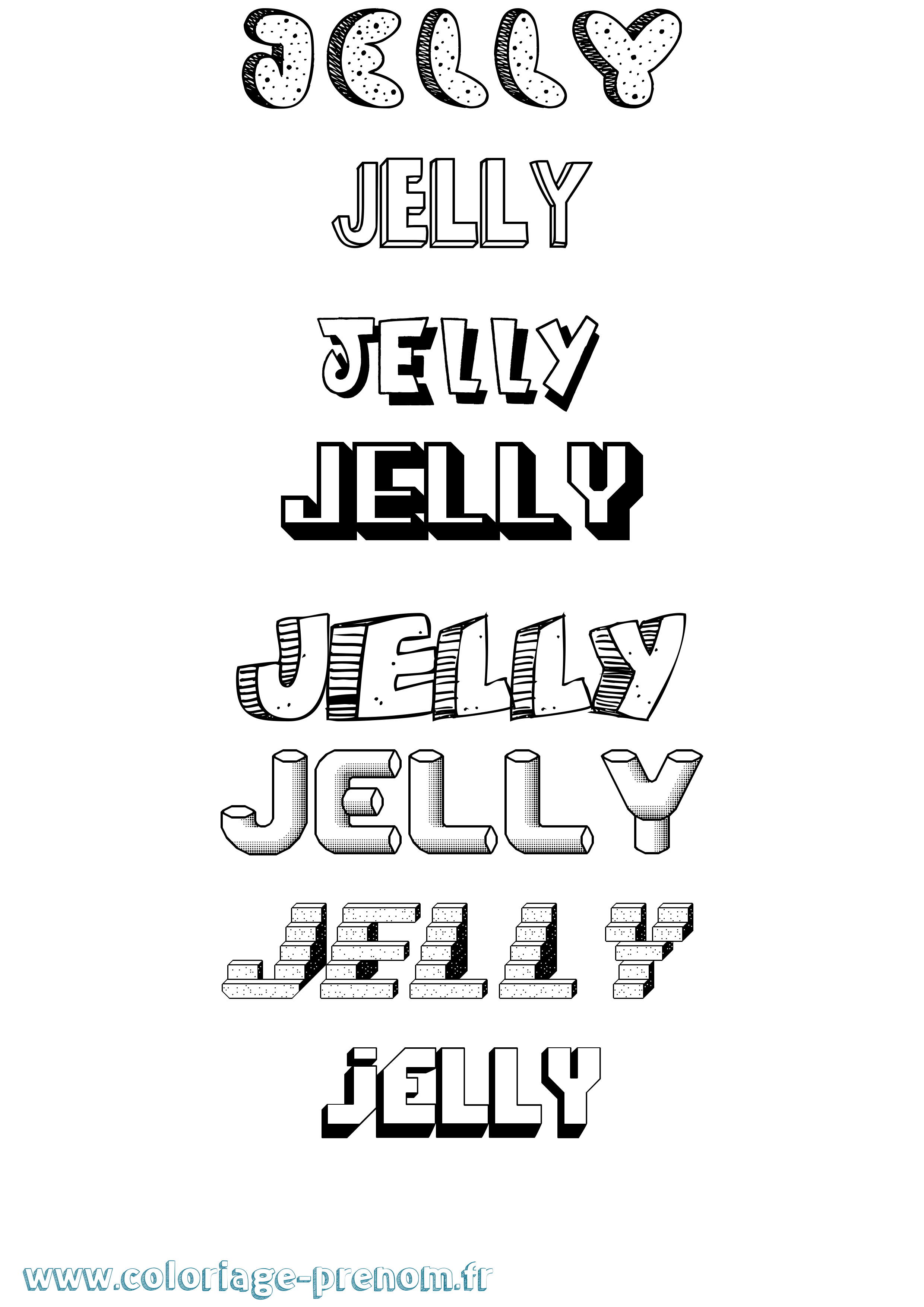 Coloriage Jelly Effet 3D Coloriage prénom Jelly Effet 3D