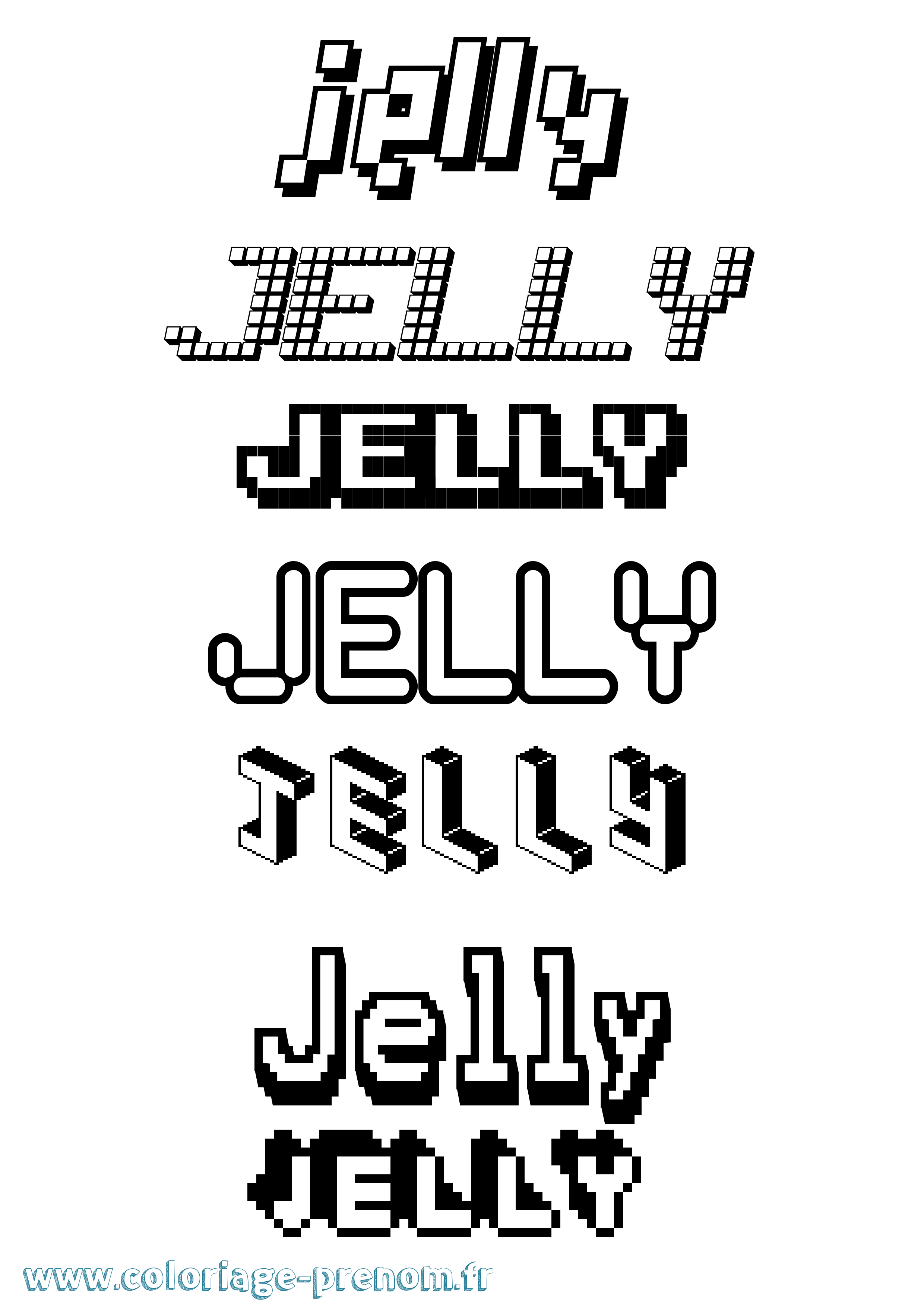 Coloriage Jelly Pixel Coloriage prénom Jelly Pixel