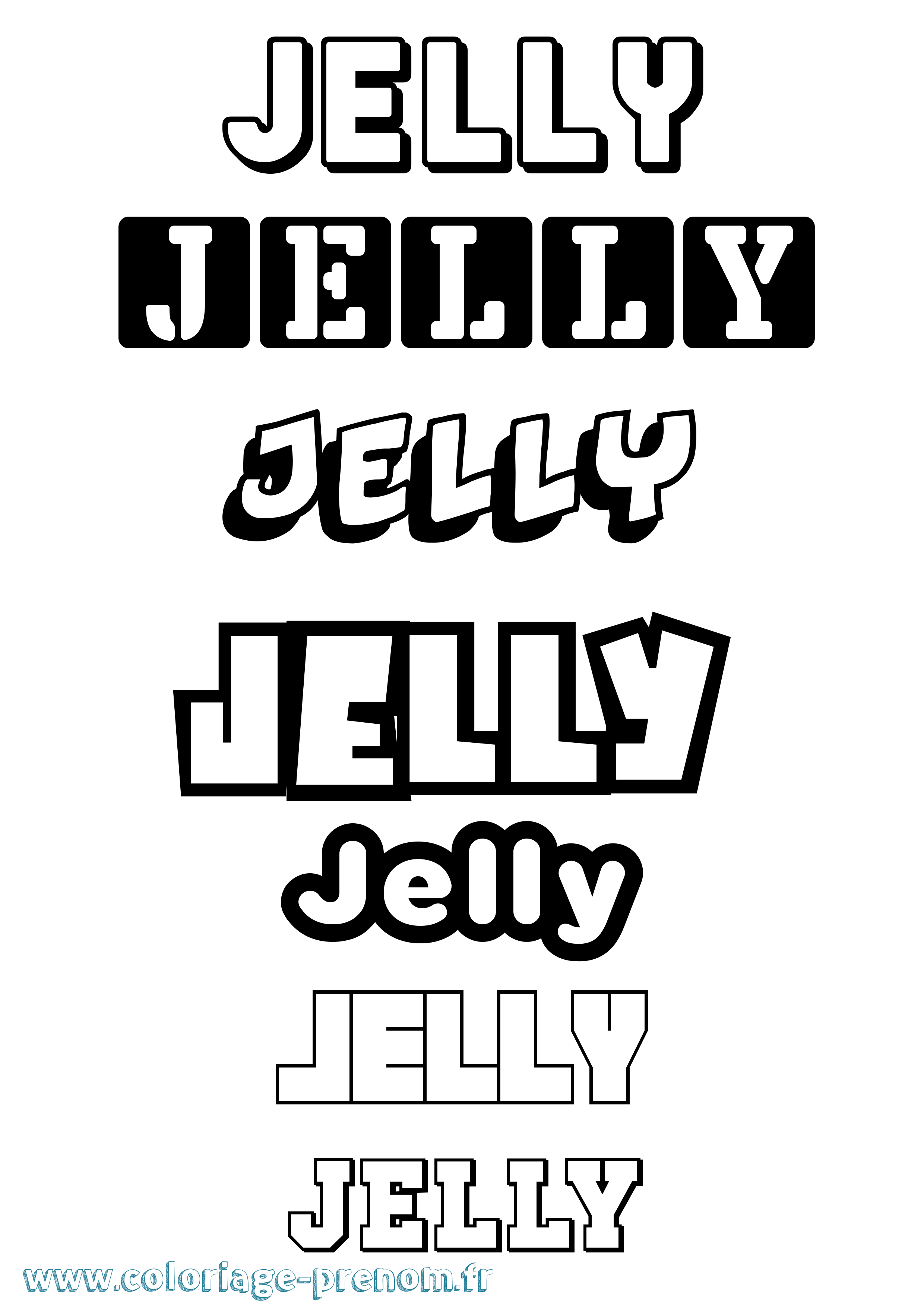 Coloriage Jelly Simple Coloriage prénom Jelly Simple
