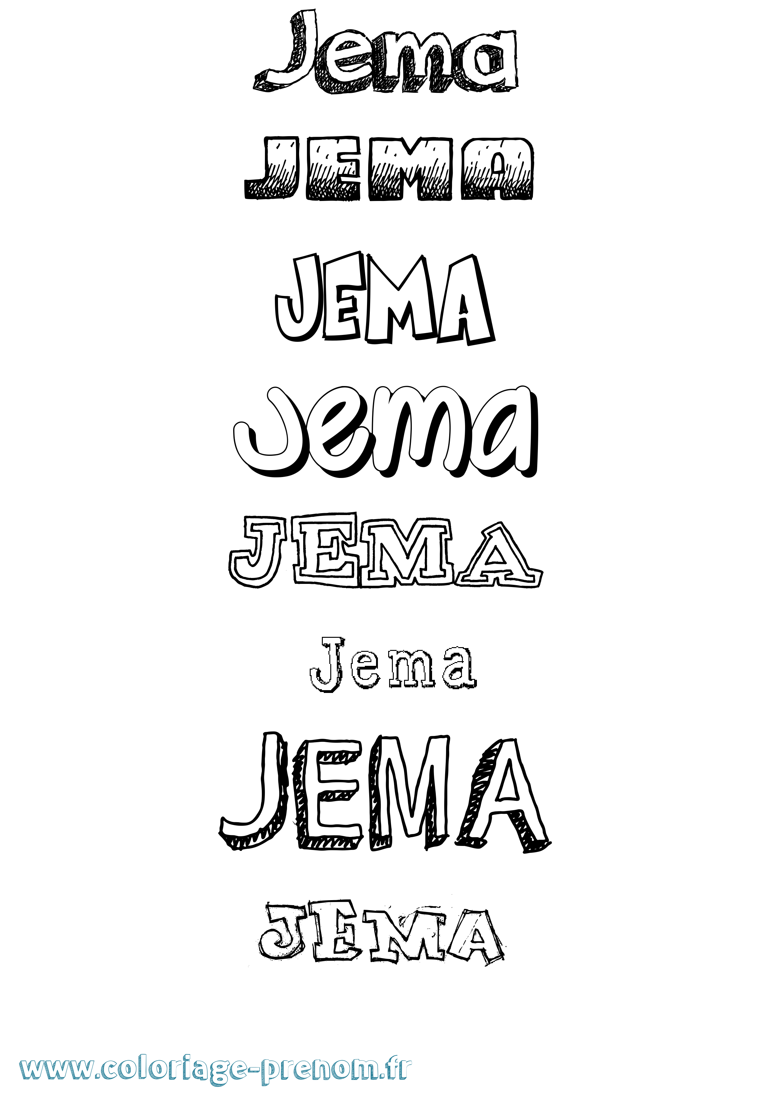 Coloriage Jema Dessiné Coloriage prénom Jema Dessiné