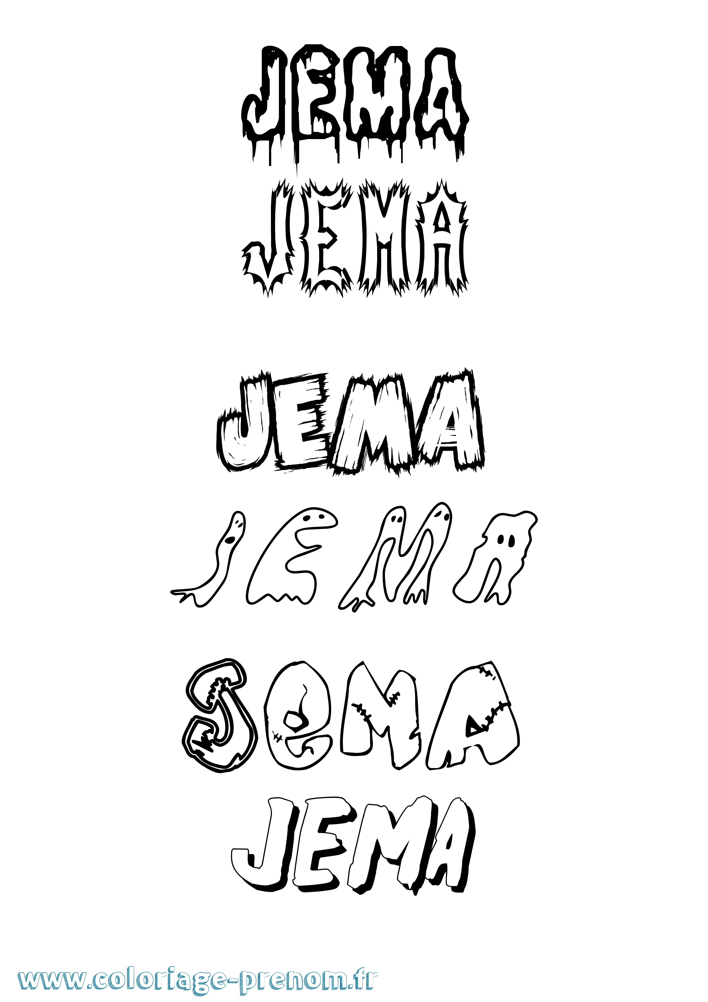 Coloriage Jema Frisson Coloriage prénom Jema Frisson