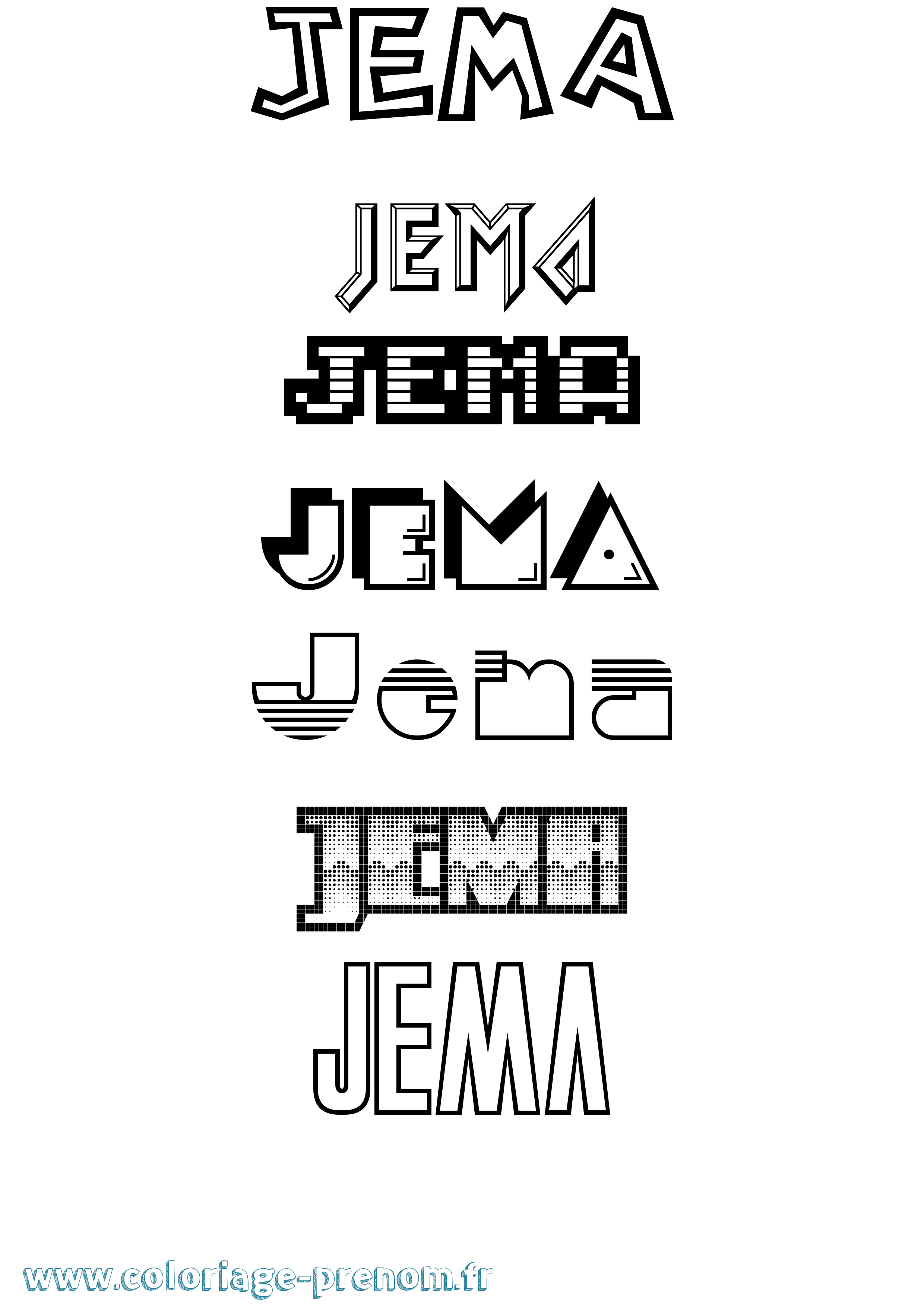 Coloriage Jema Jeux Vidéos Coloriage prénom Jema Jeux Vidéos
