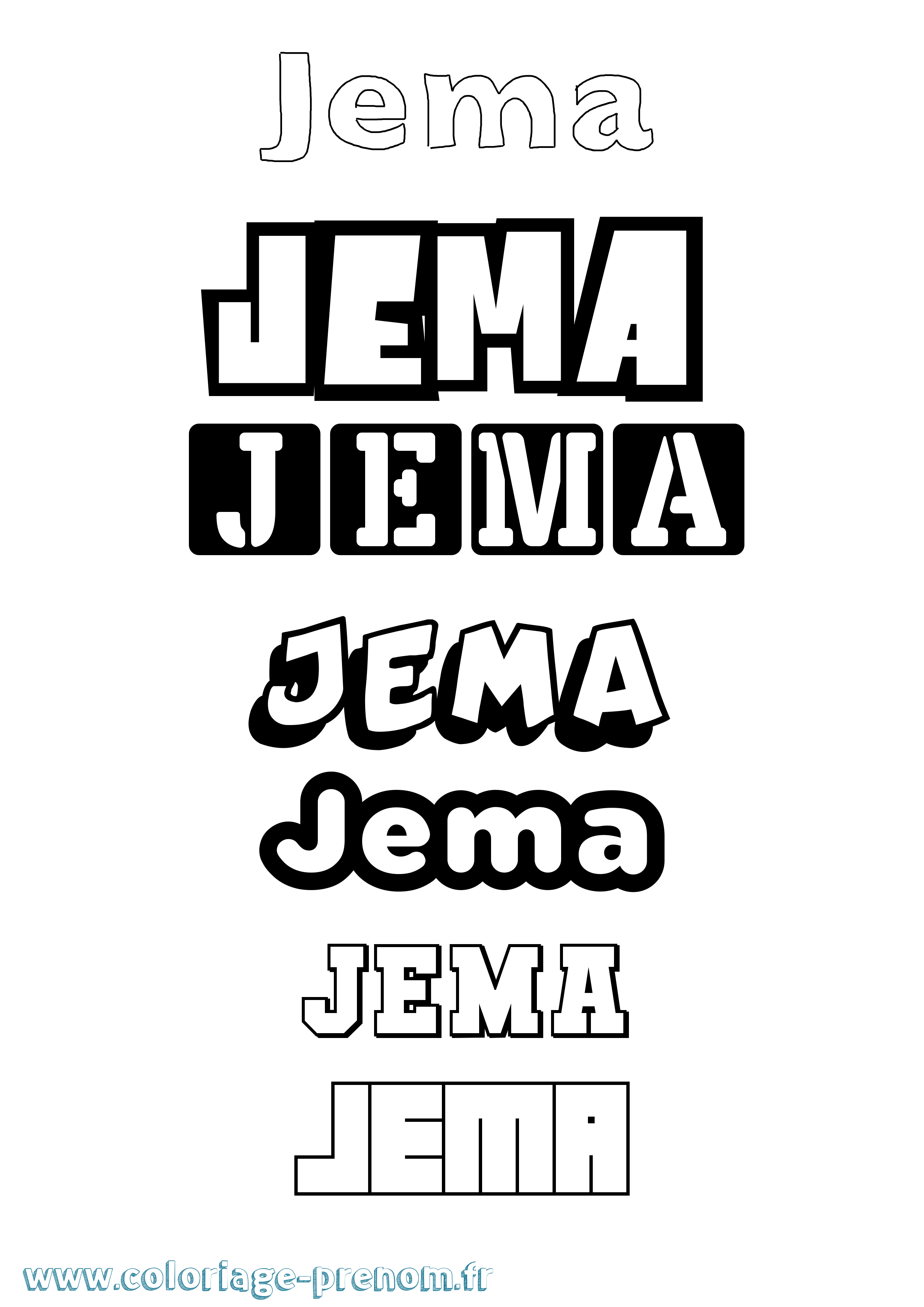 Coloriage Jema Simple Coloriage prénom Jema Simple