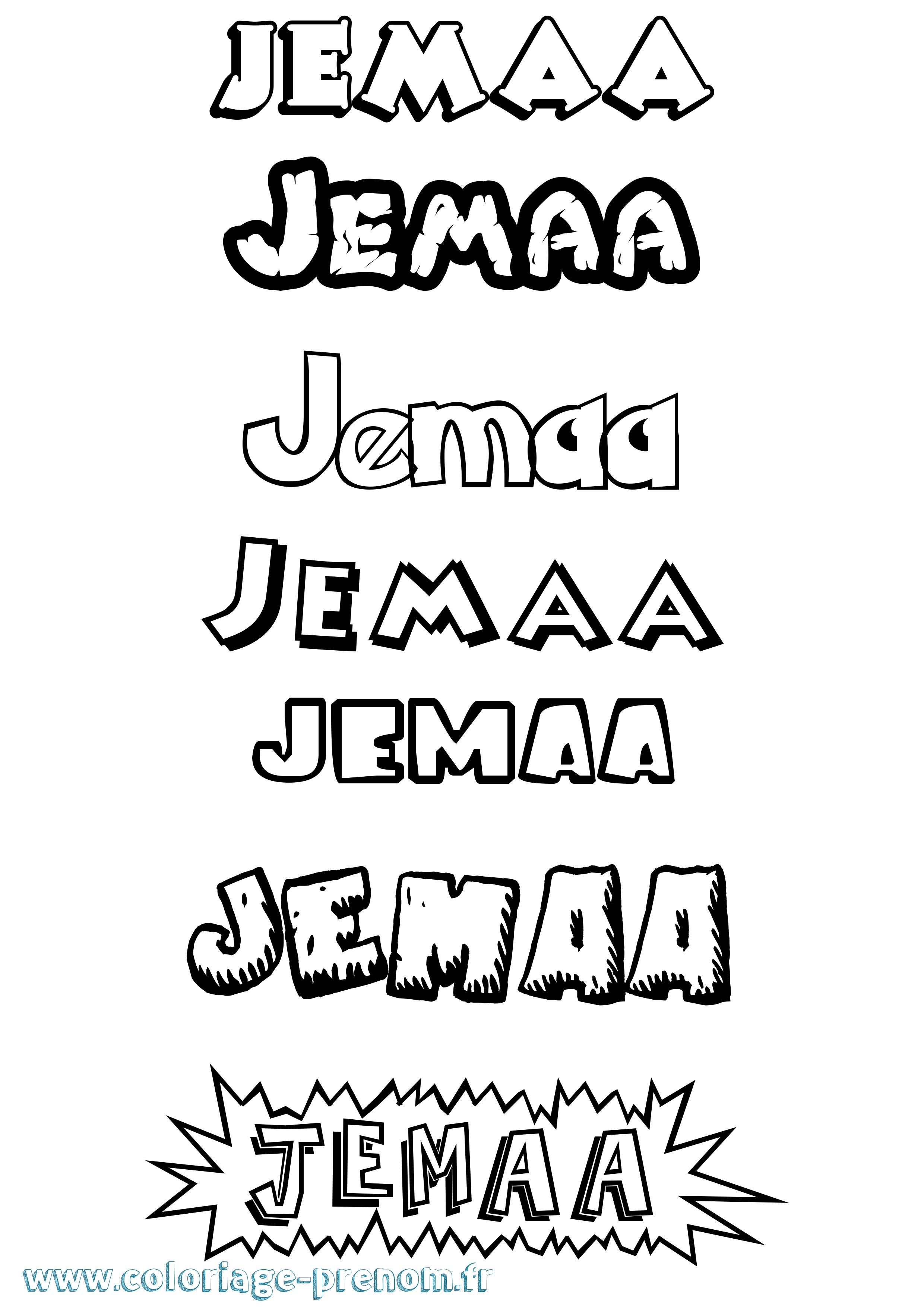 Coloriage Jemaa Dessin Animé Coloriage prénom Jemaa Dessin Animé