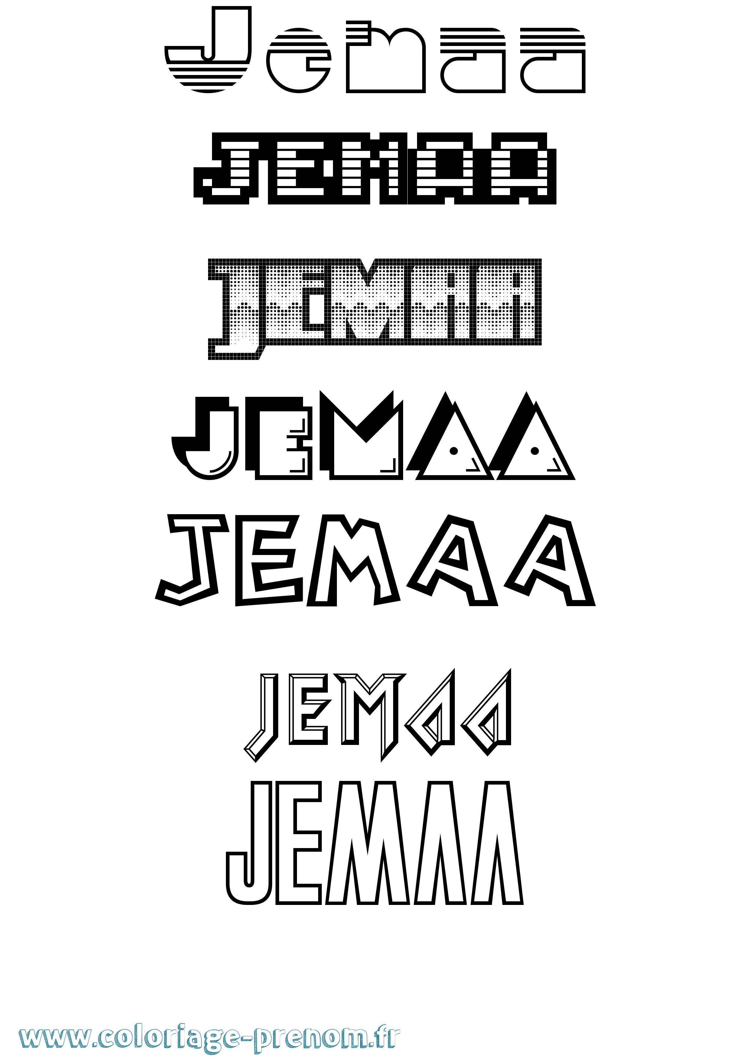 Coloriage Jemaa Jeux Vidéos Coloriage prénom Jemaa Jeux Vidéos