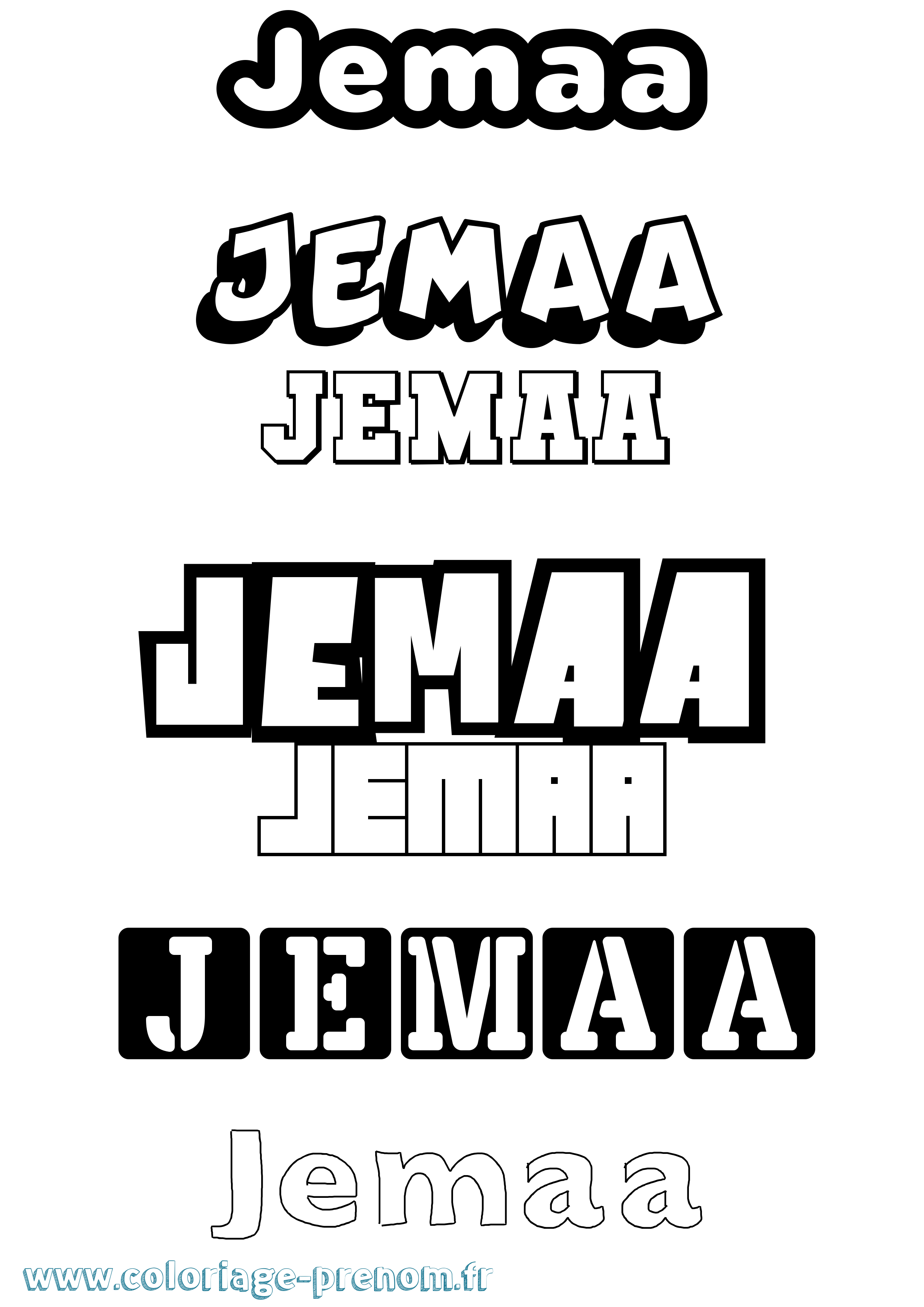 Coloriage Jemaa Simple Coloriage prénom Jemaa Simple