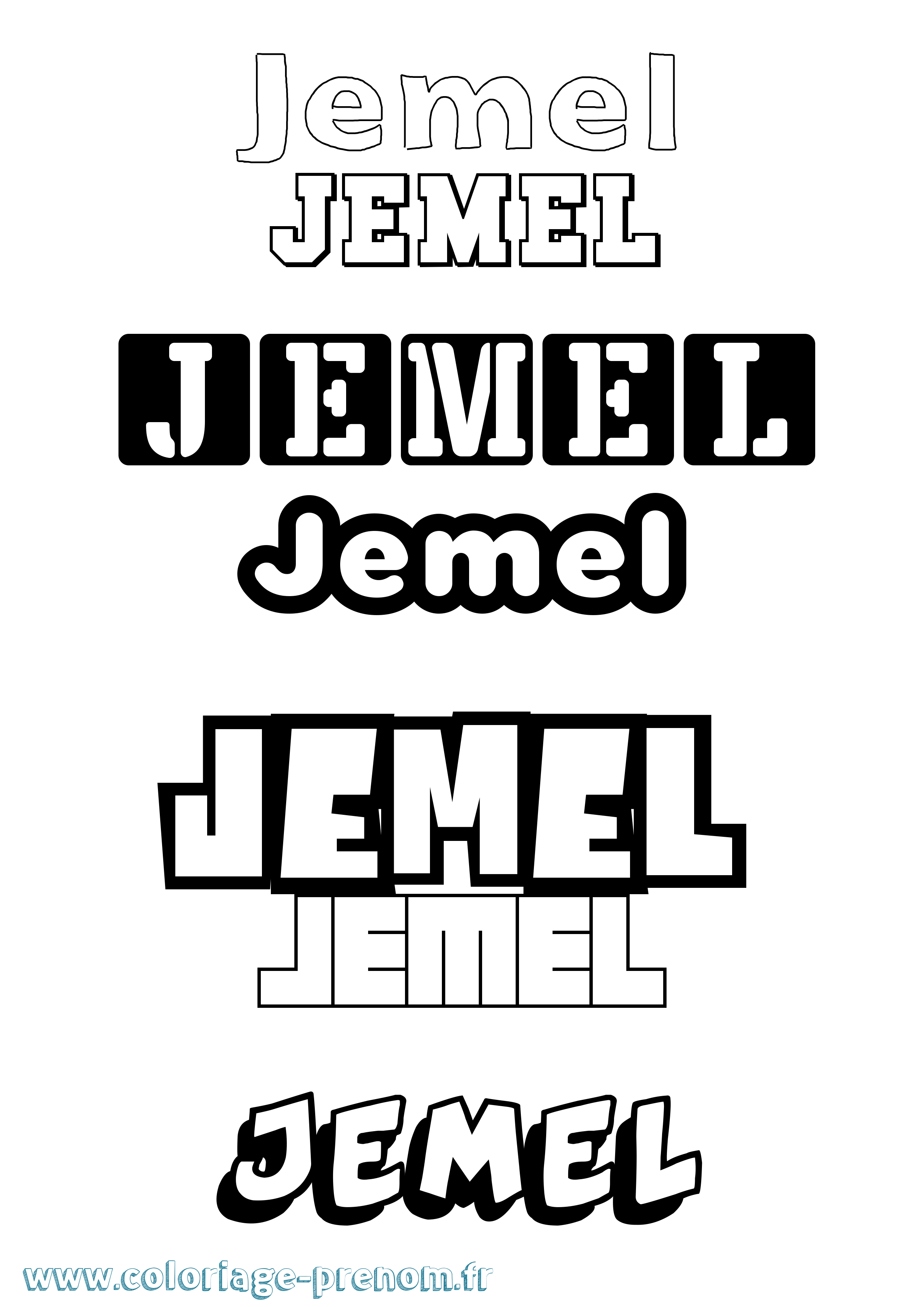 Coloriage Jemel Simple Coloriage prénom Jemel Simple