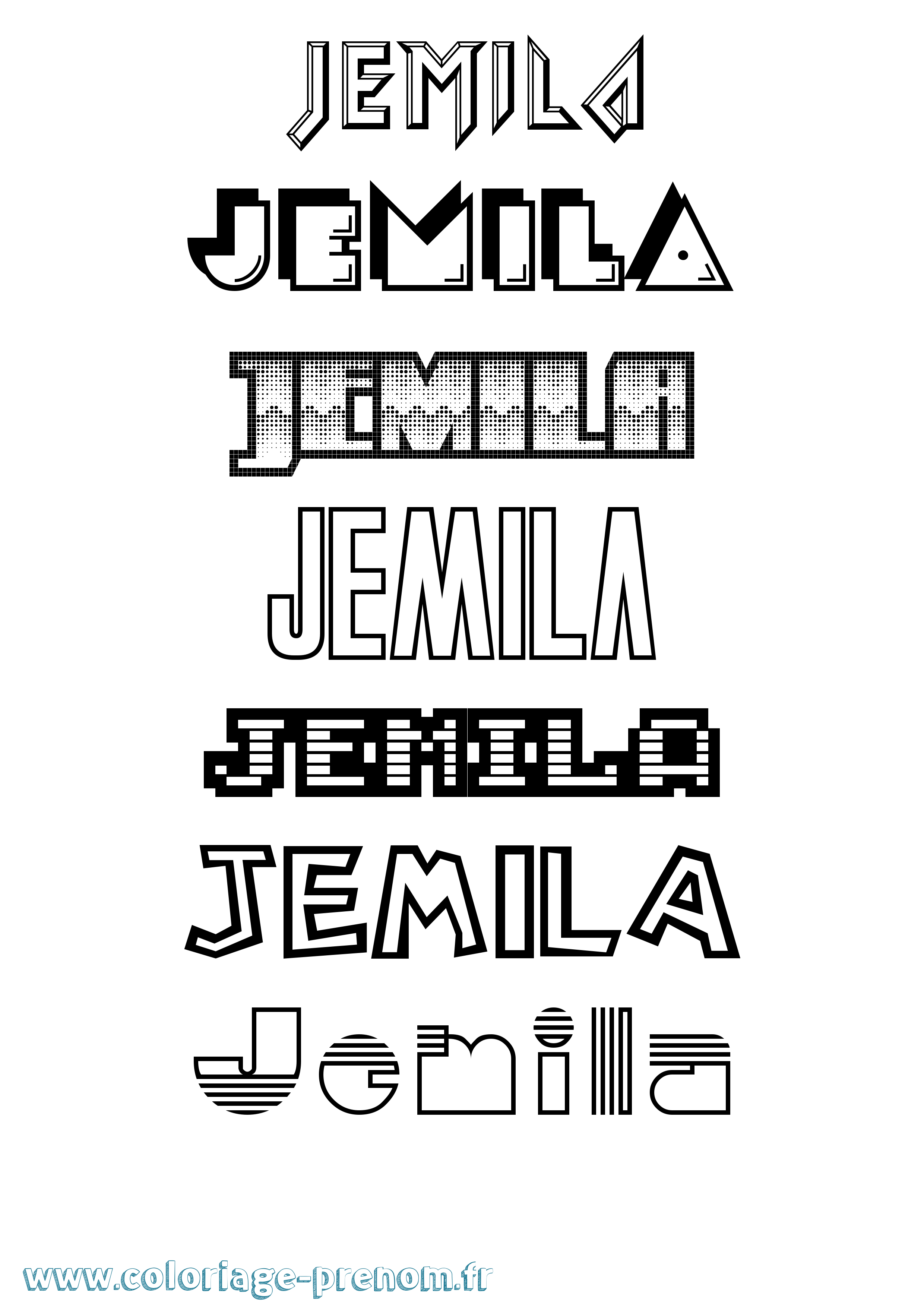 Coloriage Jemila Jeux Vidéos Coloriage prénom Jemila Jeux Vidéos
