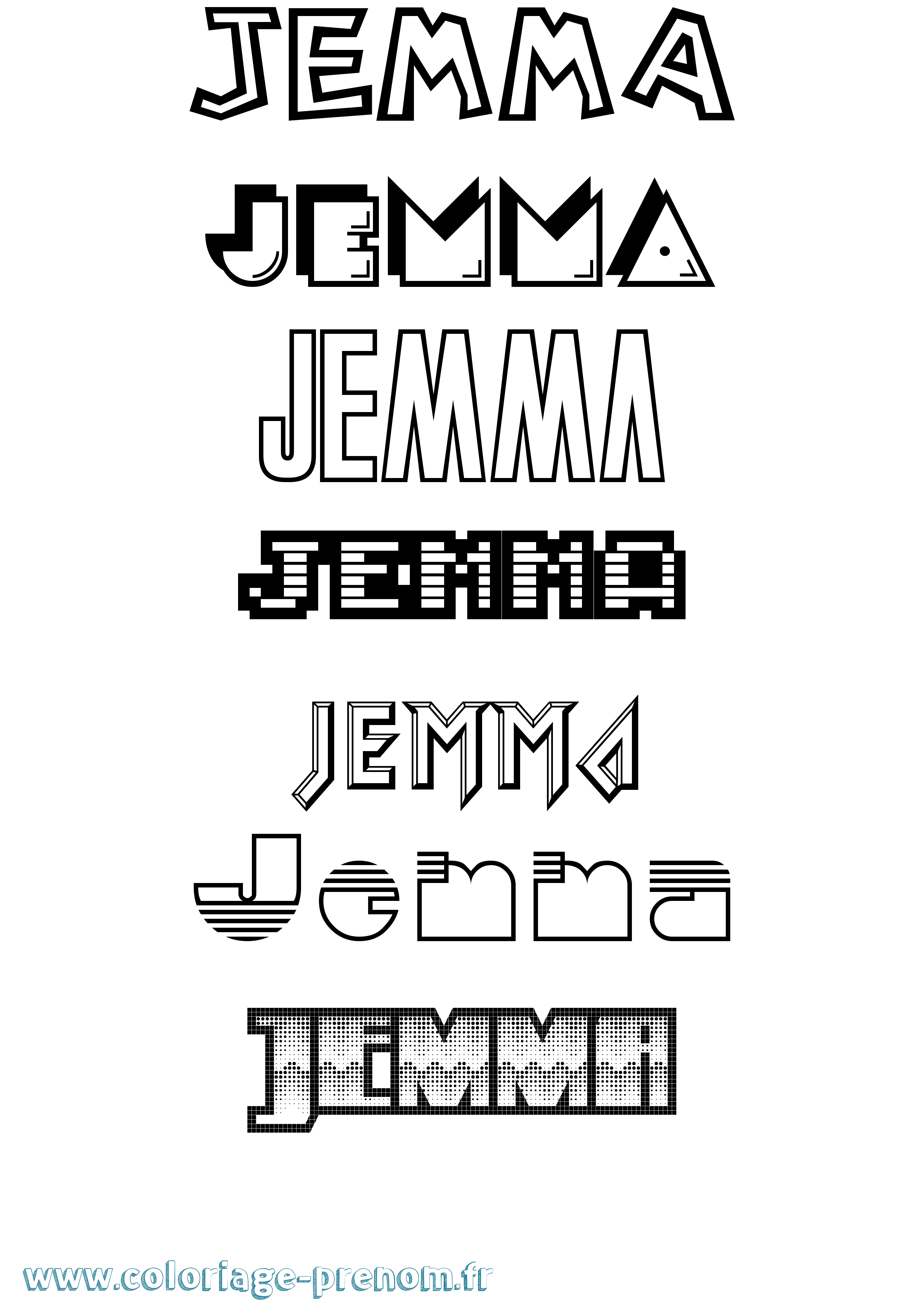 Coloriage Jemma Jeux Vidéos Coloriage prénom Jemma Jeux Vidéos