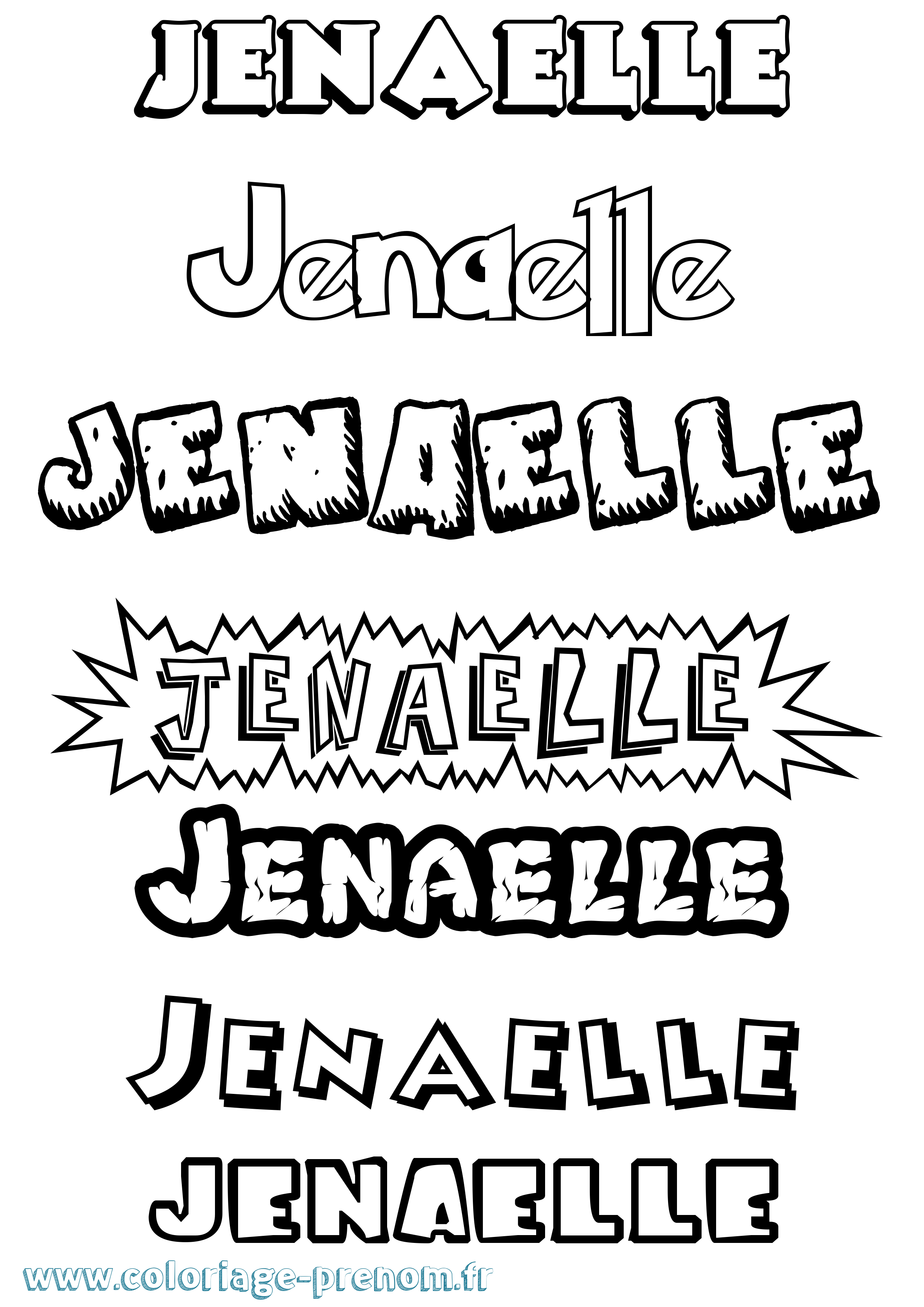 Coloriage Jenaelle Dessin Animé Coloriage prénom Jenaelle Dessin Animé